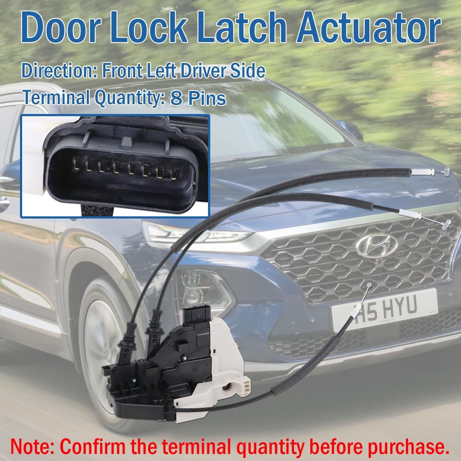 Front Left Driver Side Door Lock Latch Actuator Assembly for Hyundai Santa Fe