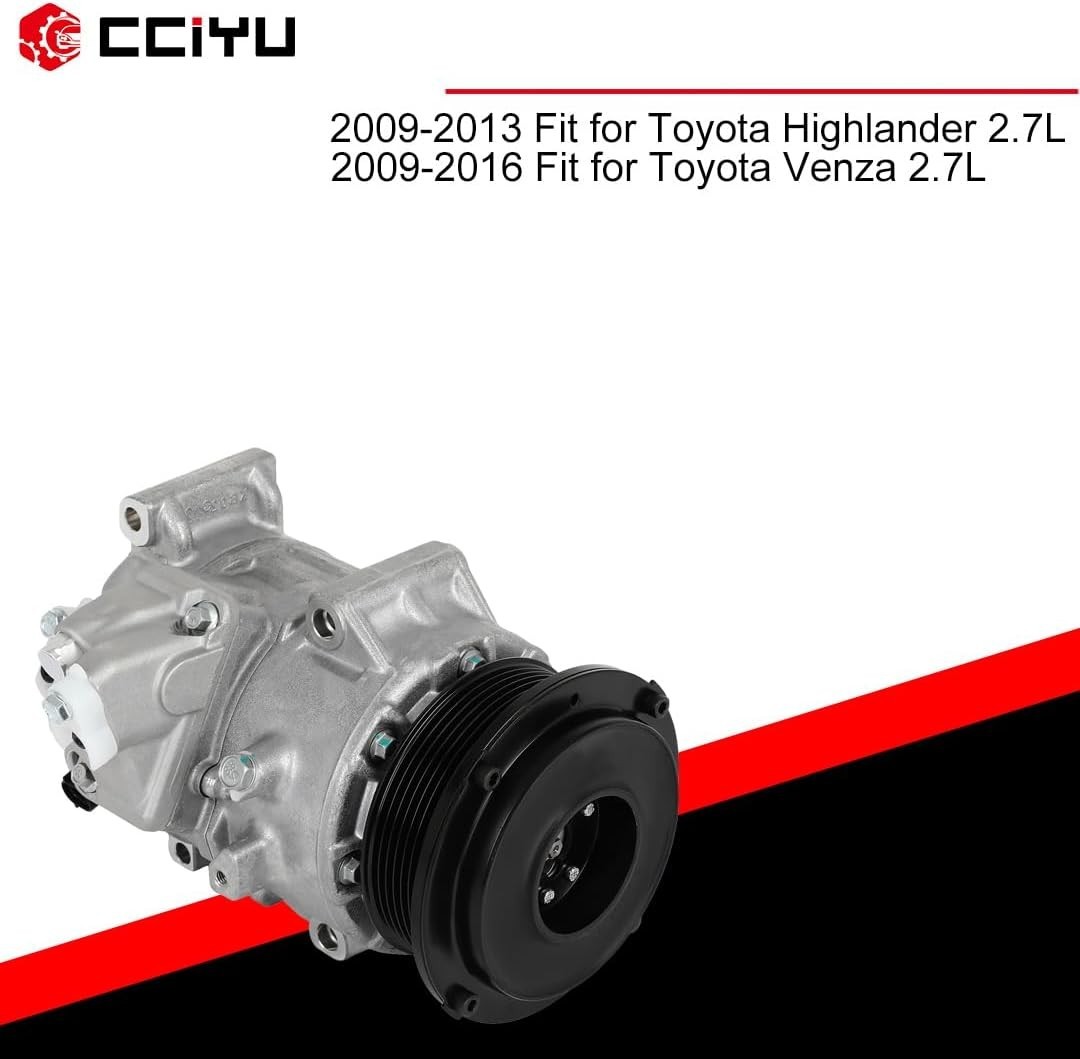 cciyu AC Compressor for Car 2009-2013 for Toyota Highlander 2.7L,Air Conditio…