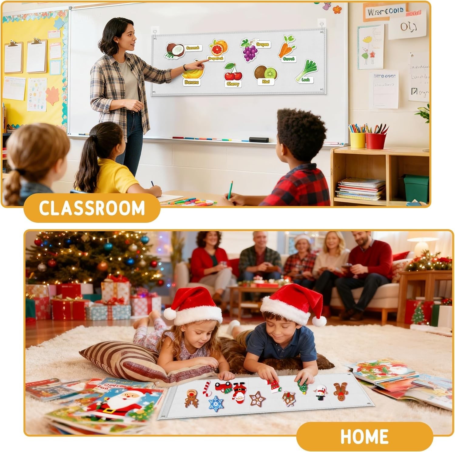 Foldable Felt Board – Double-Sided Flannel Story Board for Preschool Learning, I