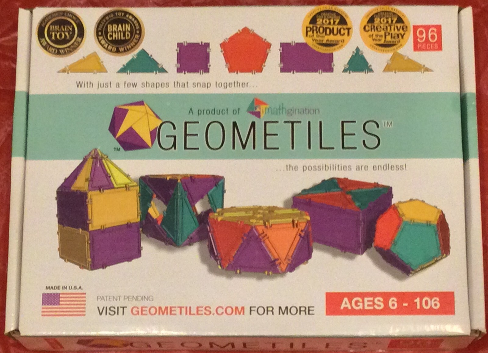 Geometiles 3D Building Set for Learning Math, Includes Many Online Activities…