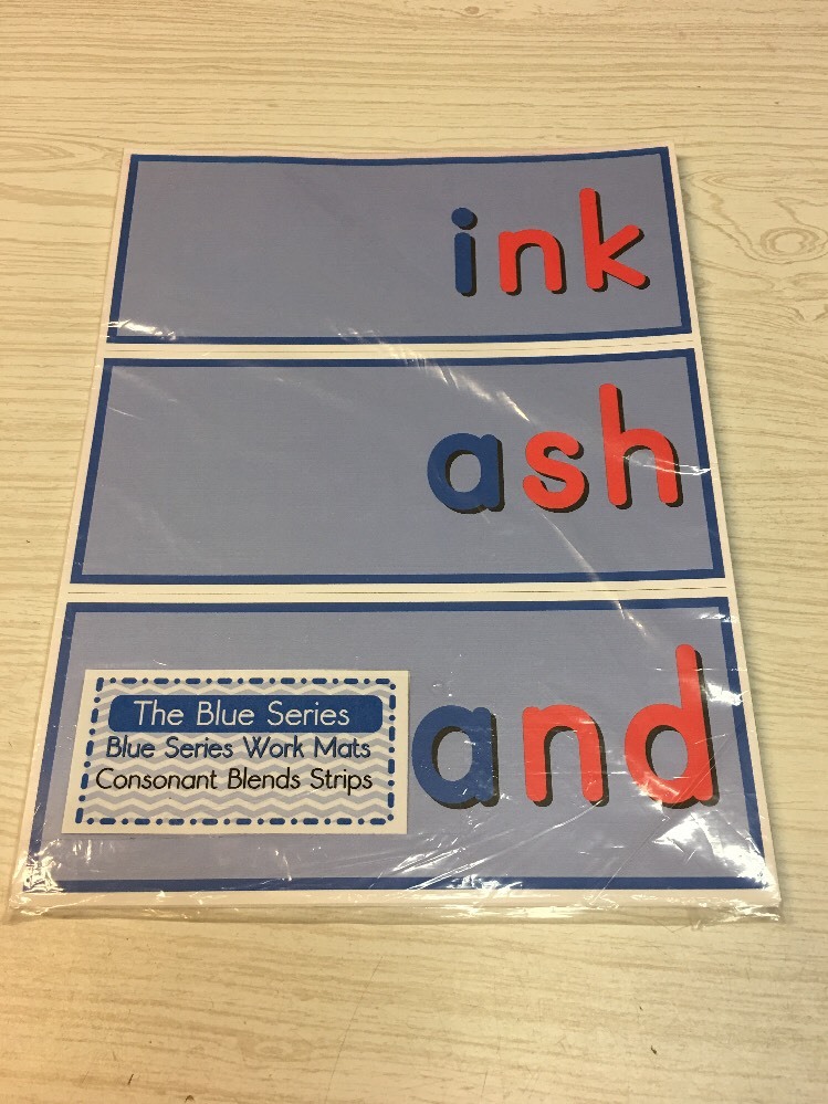 The Blue Series – 34 Ending Consonant Blends Strips Montessori