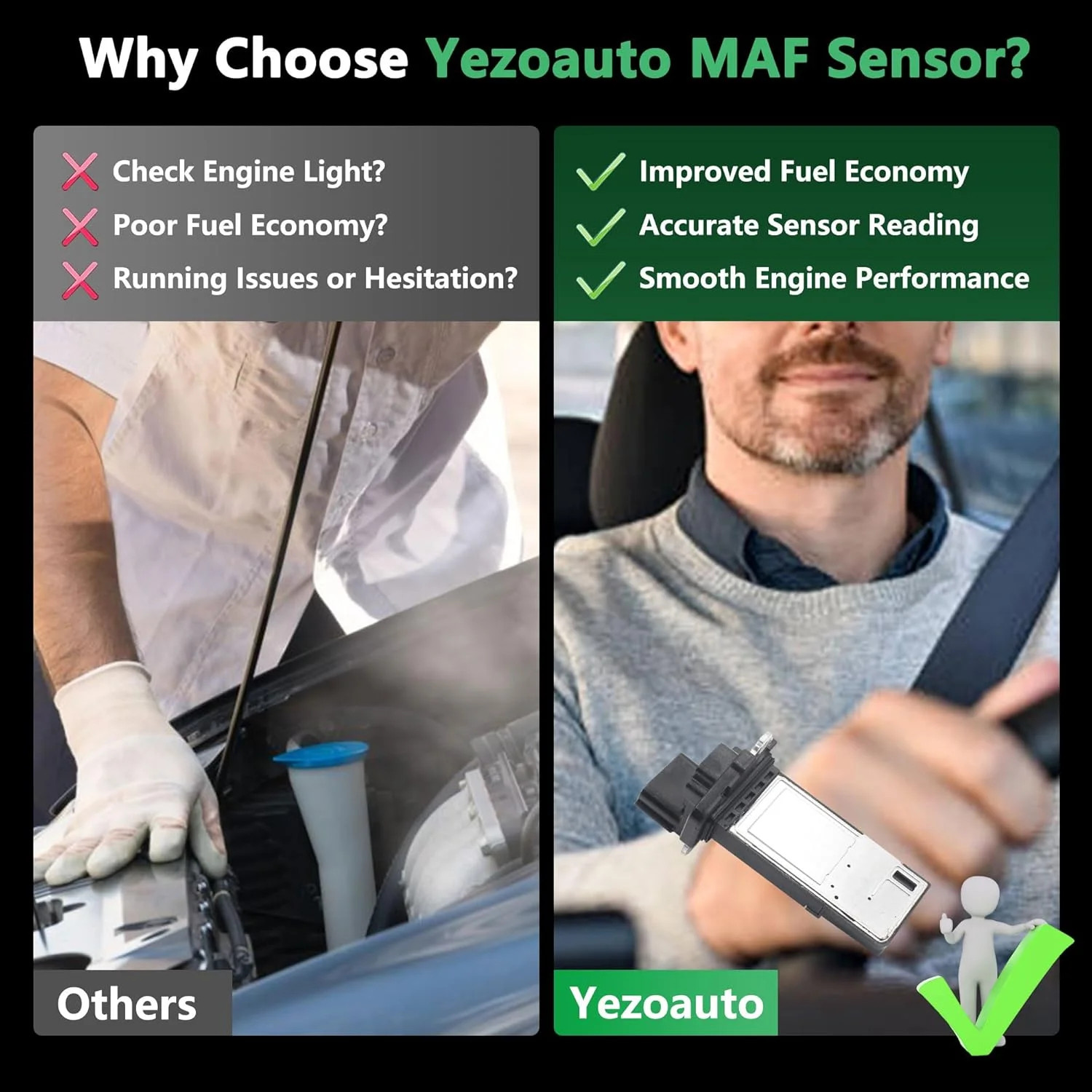 Mass Air Flow Sensor Maf Meter Compatible with Chevrolet Malibu 1.5L 2016-2020 &