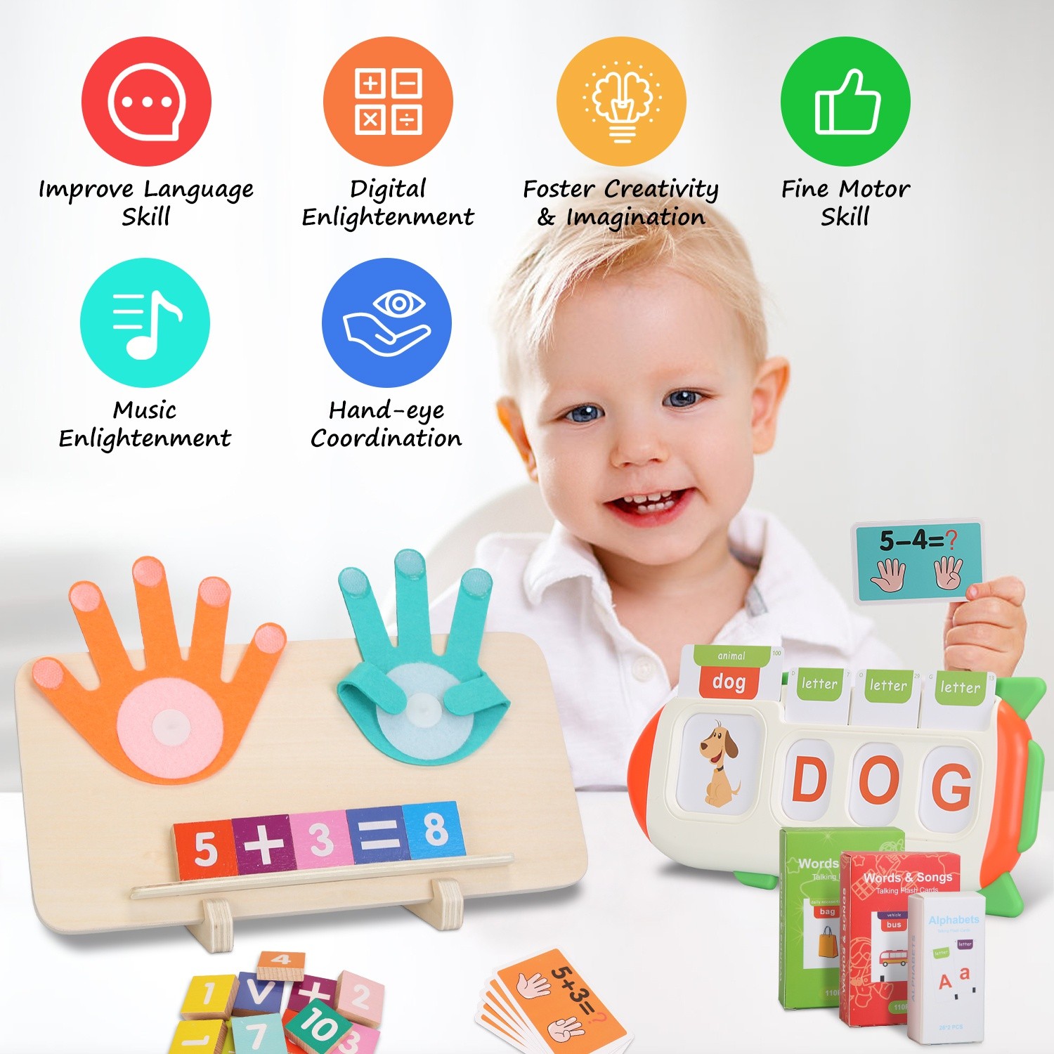 Toddler Educational Toys Talking Flash Cards Alphabet Learning for 3+ Years Old