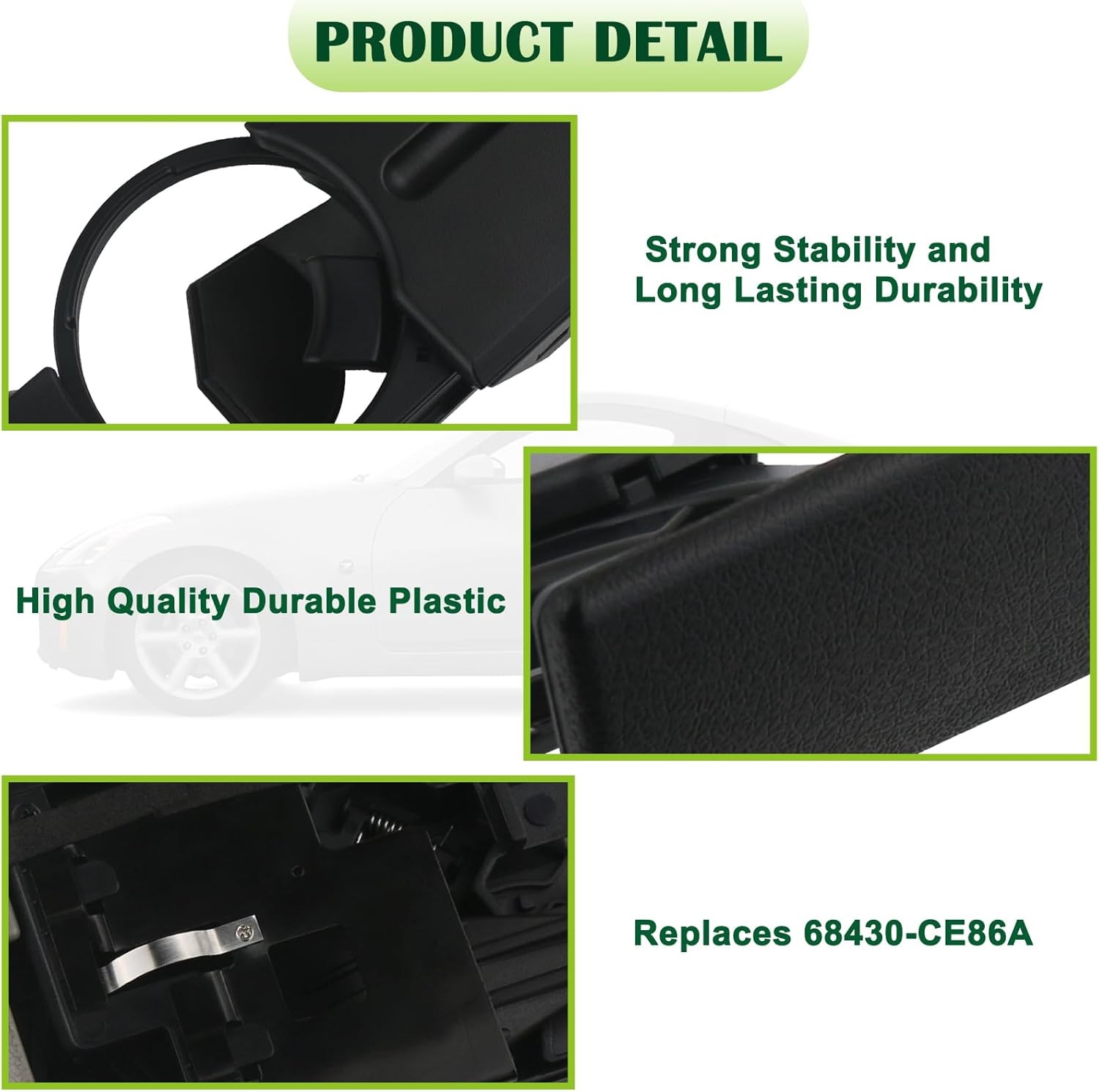 Dash Dashboard Cup Holder Assembly Black Compatible with 2003-2005 Nissan 350Z