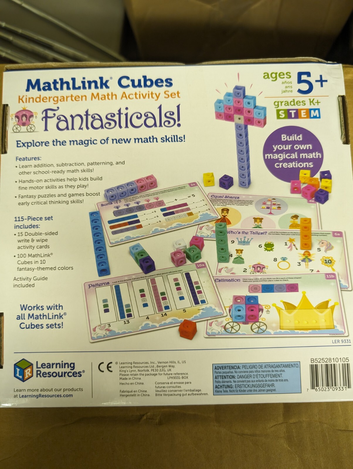 Learning Resources Math Link Cubes Play Learn Activity Set 115 Piece Ages 5+