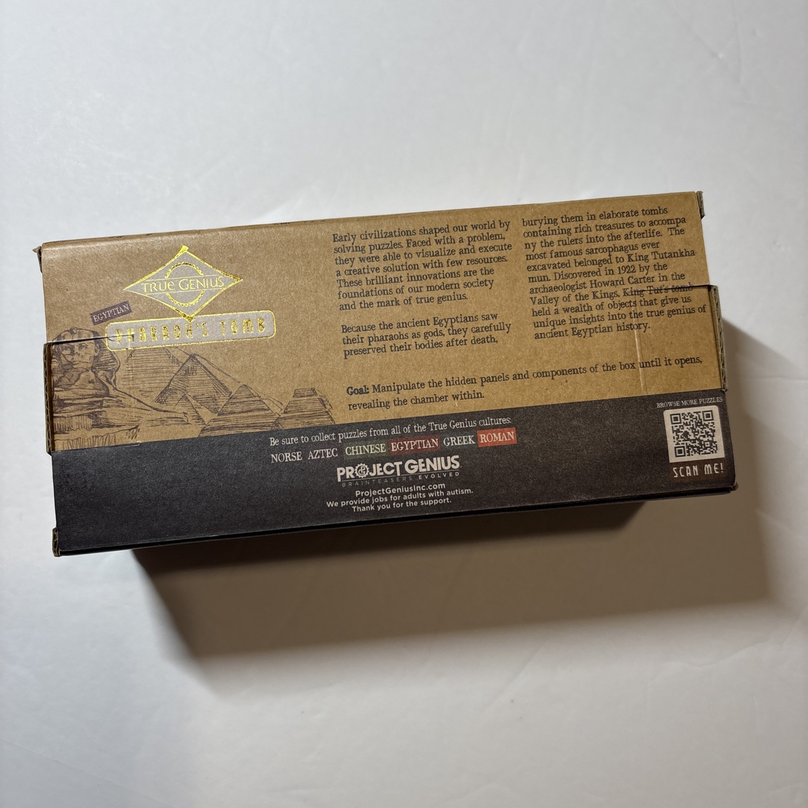 Pharaoh’s Tomb True Genius Wooden Brainteasers Puzzle Difficulty Level 3/5 NIB