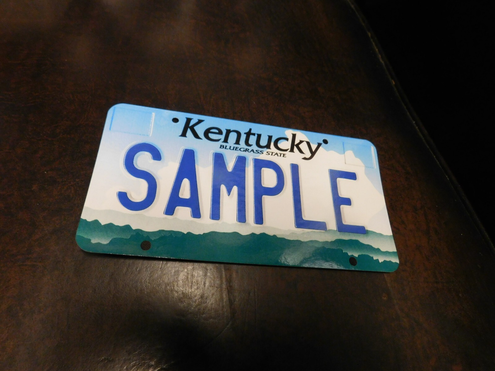 Flash Card Miniature Glossy Paper License Plate 2001 Series Sample Kentucky