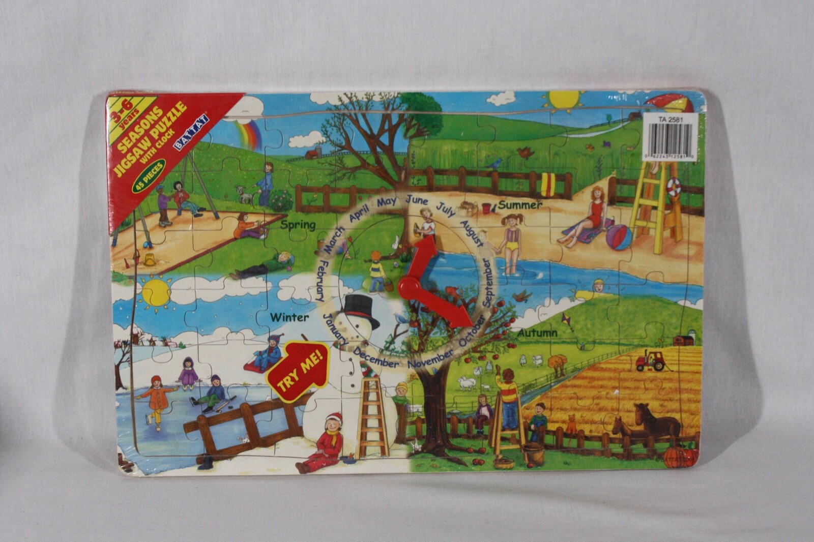 BATTAT 2001 WOODEN MAGNETIC EDUCATIONAL PUZZLE CALENDAR ACTIVITY BOARD NEW