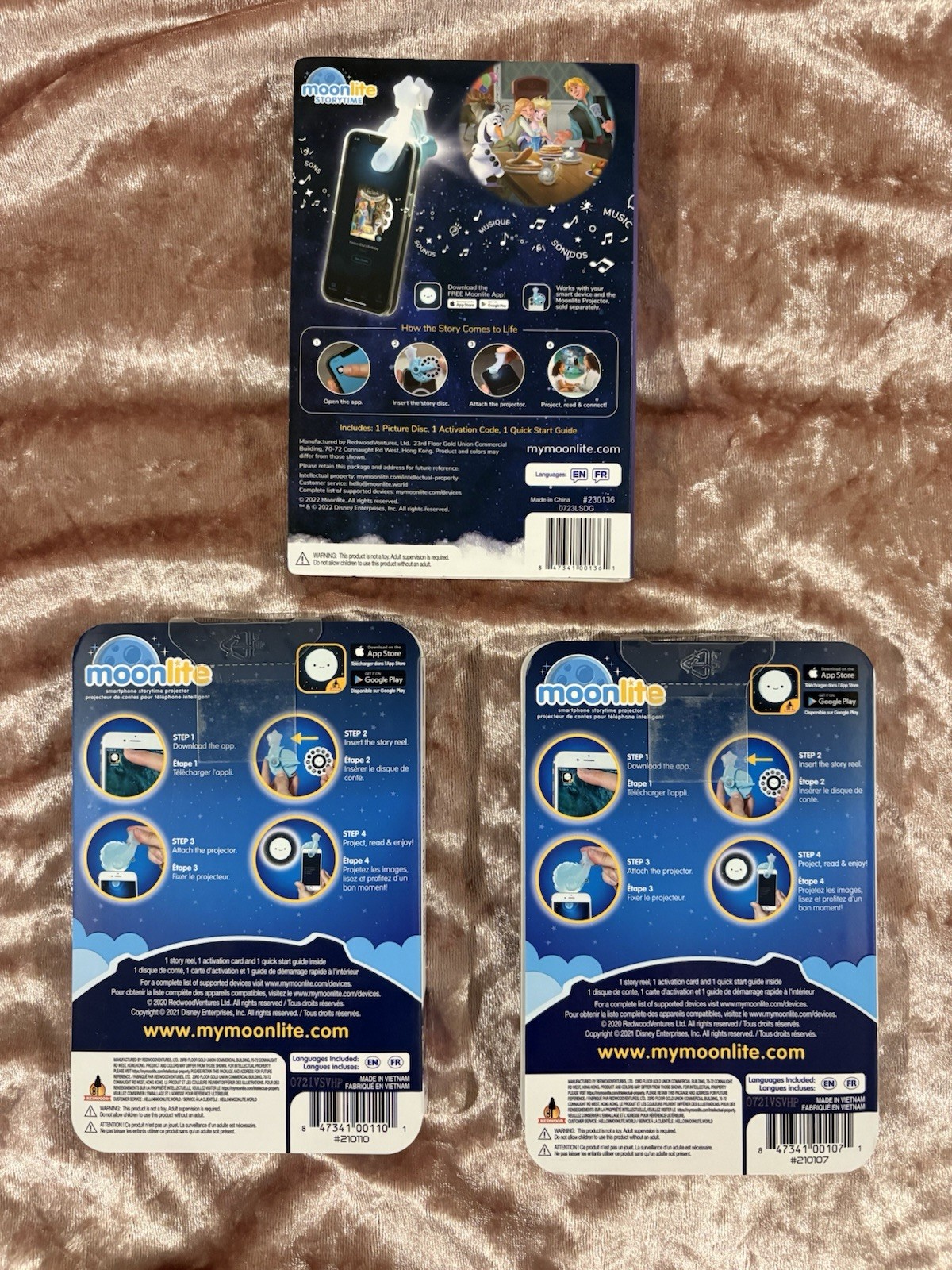 Lot of 3 Moonlite Disney Storybook Frozen Stories Reels New