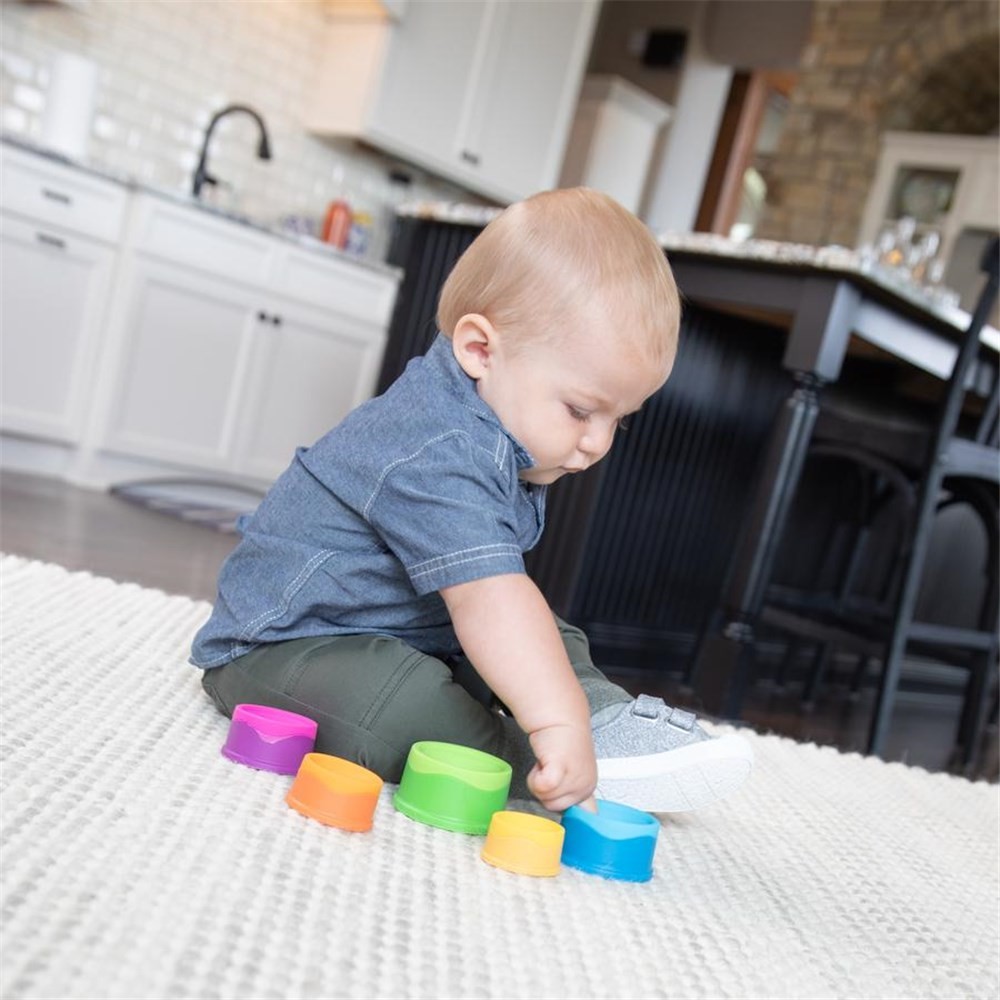 Fat Brain Toy Co Dimpl Stack for 6m+ Baby/Infants BPA Free Silicone Stacking Toy