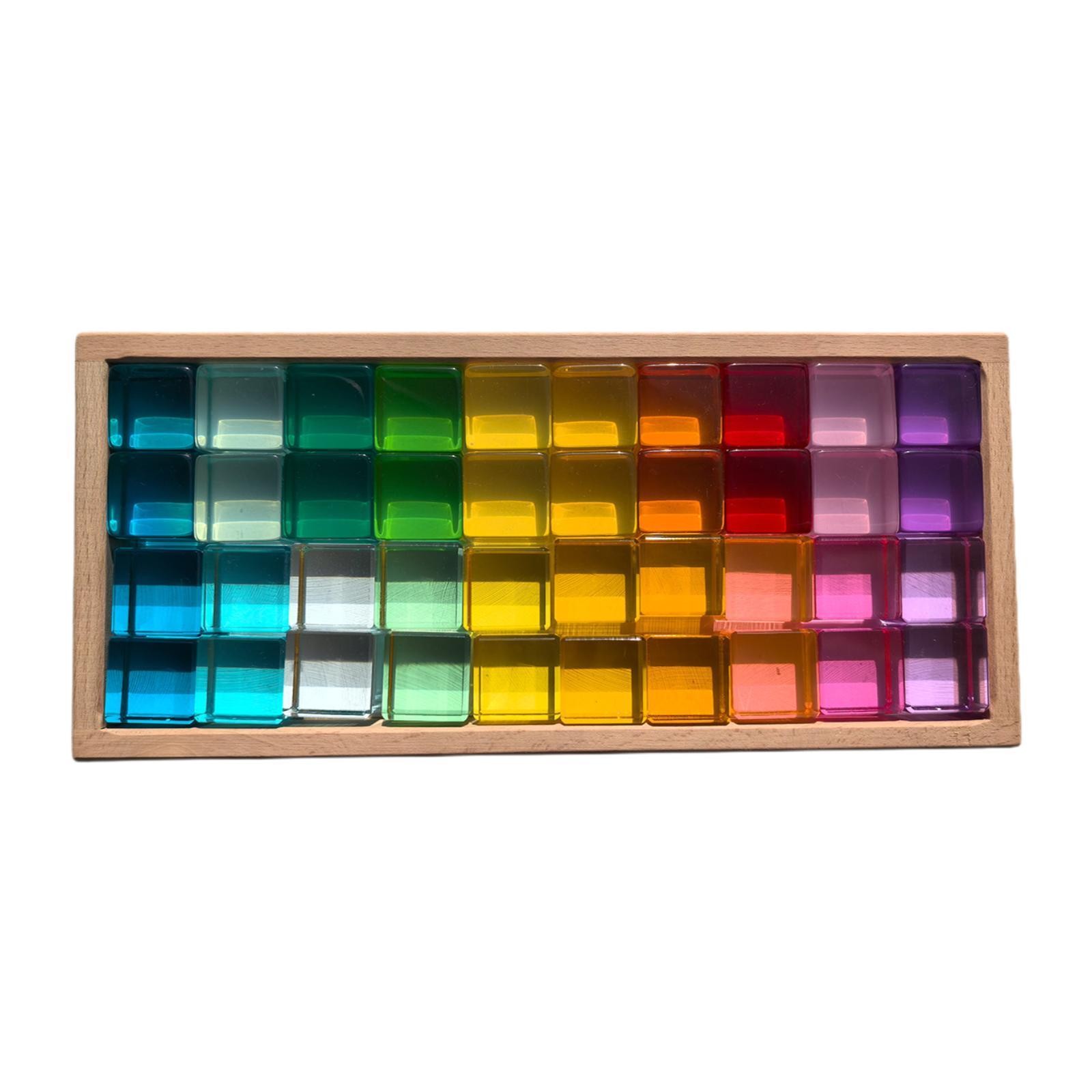Acrylic Cubes Blocks Set Stacking Game Transparent Appearance Hand Eye