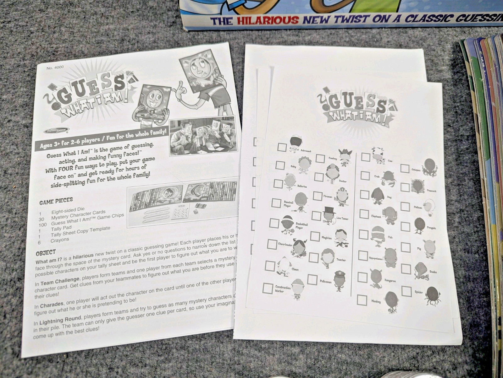 Guess What I Am! Game by Techno Source 2007, Near Complete Missing 1 Crayon