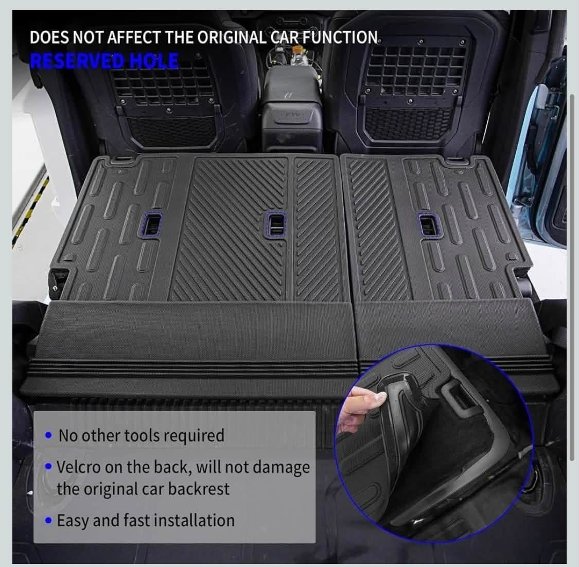 Cargo Mat Compatible with 2021-2026 Ford Bronco 4 Door Trunk Mat 2025 Bronco