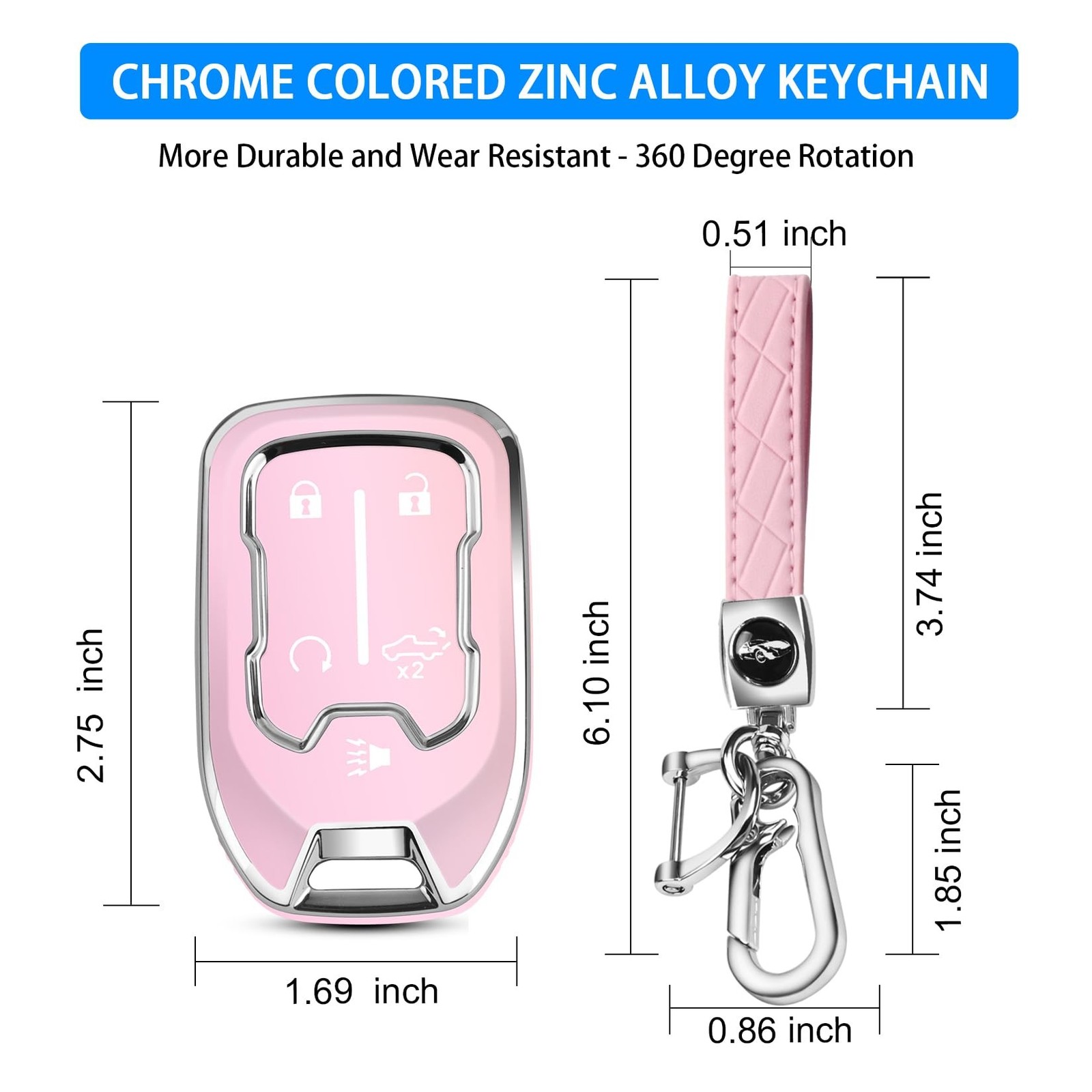 QBUC for Chevy Key Fob Cover, Key Fob Case for Suburban Tahoe, GMC, Sierra 15…