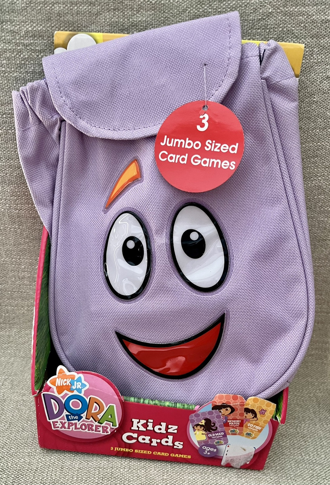 2006 Dora the Explorer Cloth Bag Classic 3 Jumbo Kidz Cards Game Play To Learn