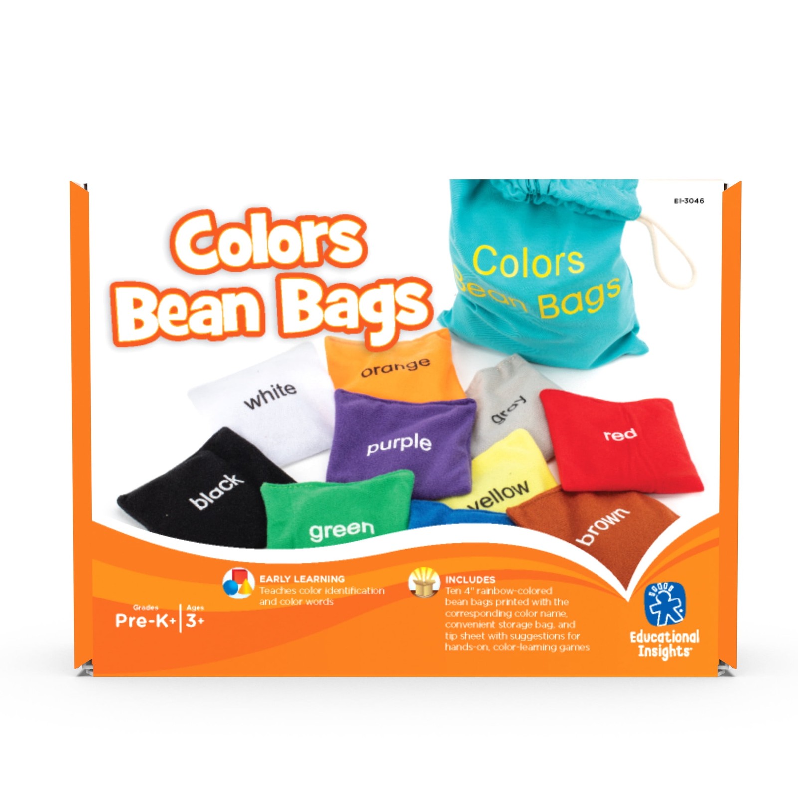 Educational Insights Colors Bean Bags, Set of 10, Preschool Toys, Ages 3 and up