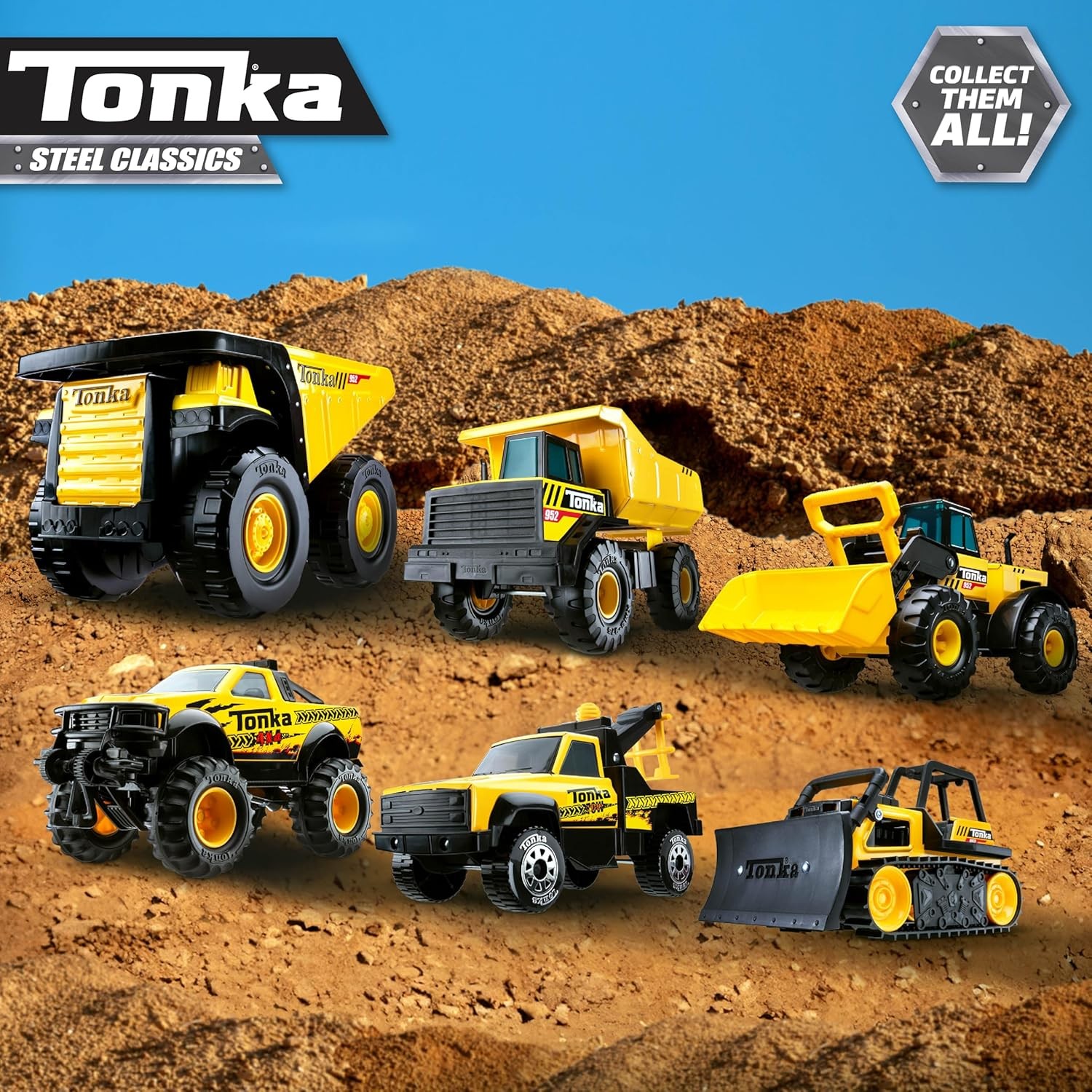 Tonka Steel Classics 4X4 Pickup Truck – Made with Steel & Sturdy Plastic, Yellow