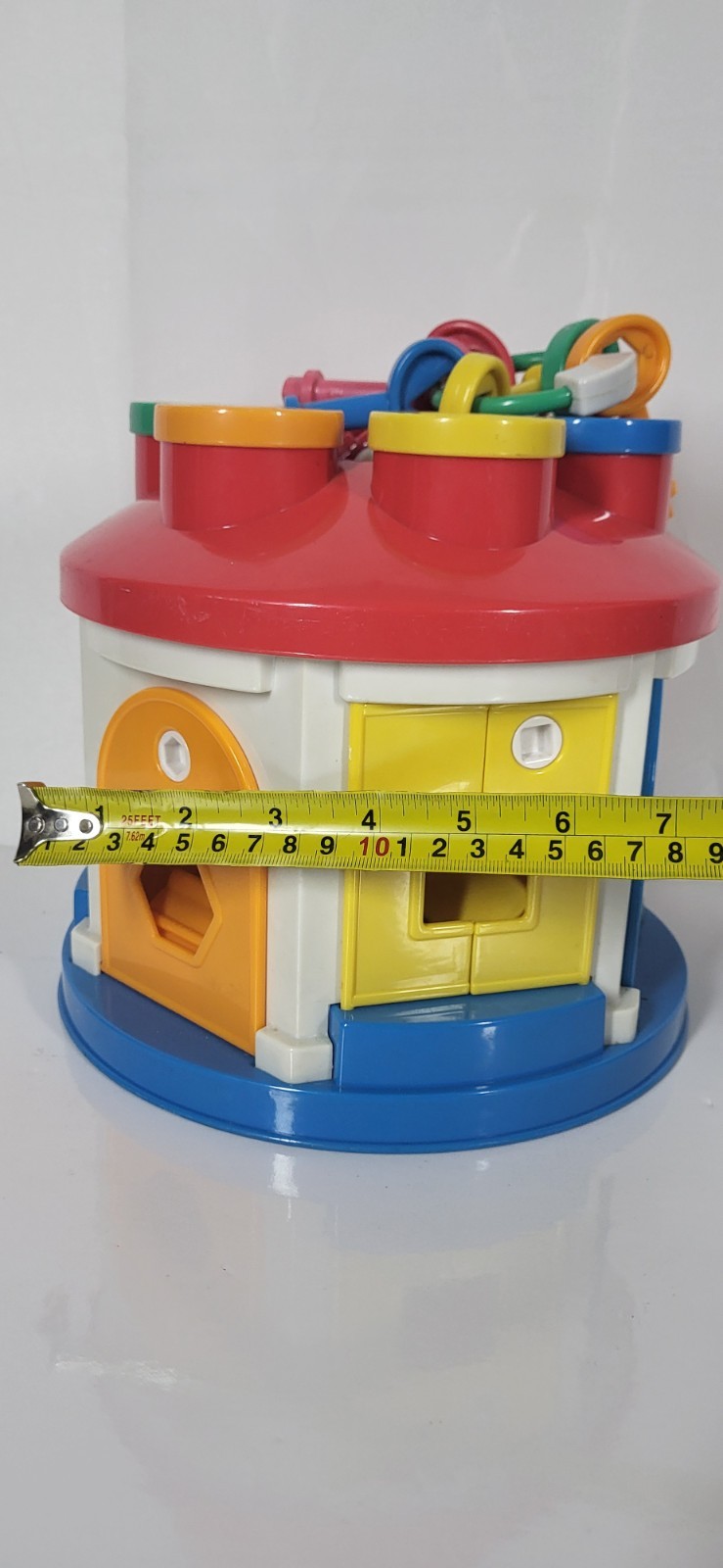 Battat Shape Sorter House Teaches Colors & Sorting Toy 6 Keys & 12 Blocks EUC
