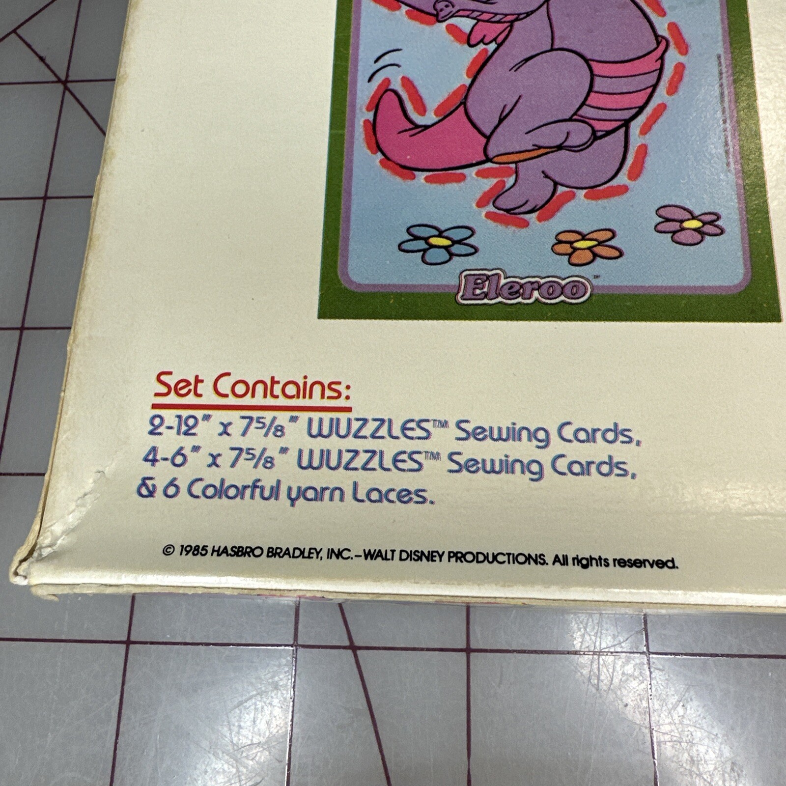 Wuzzles Sewing Cards by Colorforms 1985 Hasbro Bradley Cartoon Printed In USA @