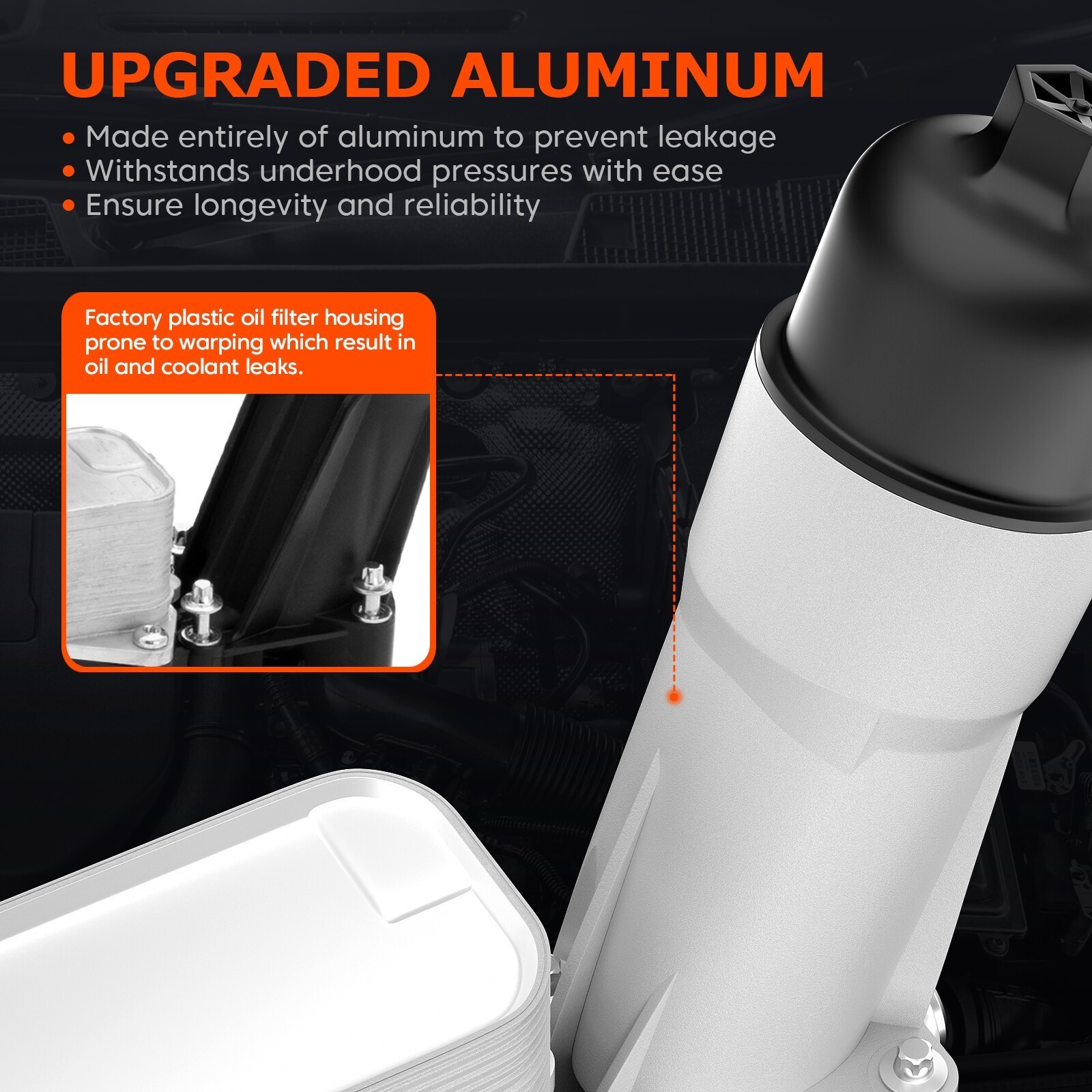 Aluminum Engine Oil Cooler Filter Housing Fits 11-16 Dodge Jeep Chrysler Ram3.6L