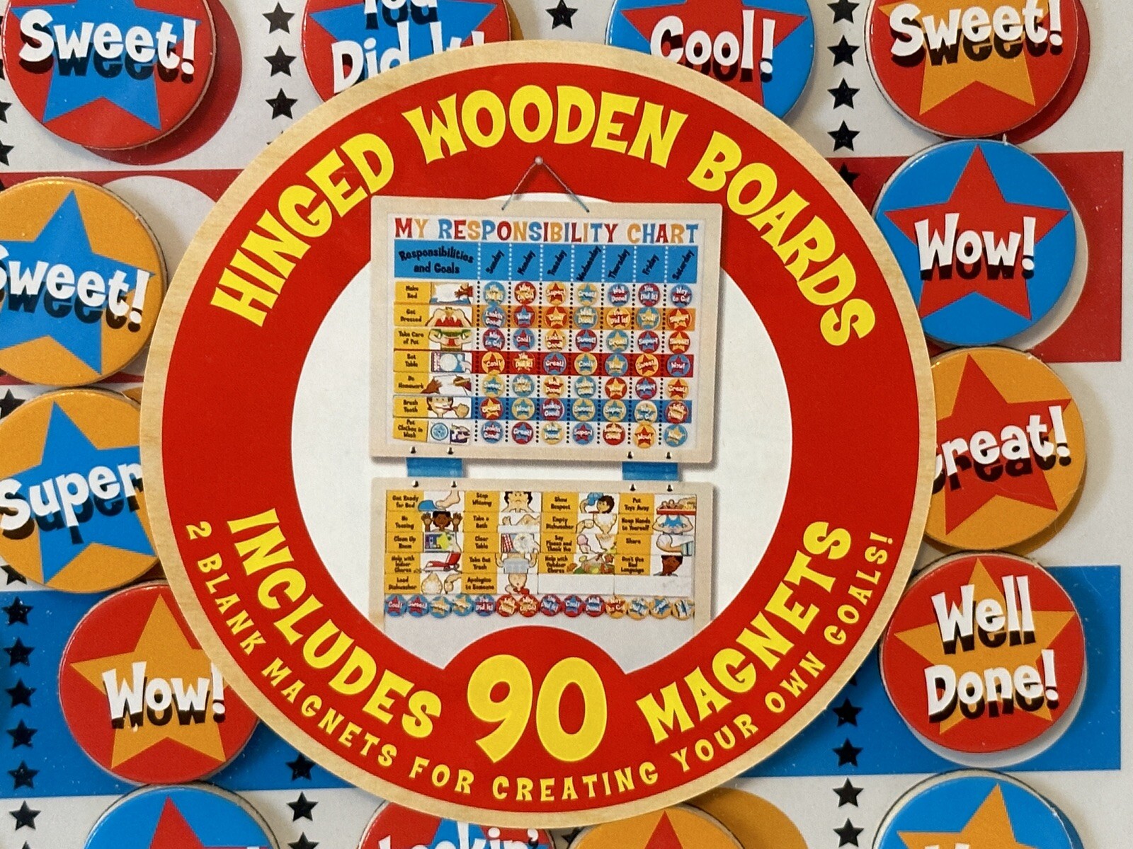 Melissa & Doug NEW My Responsibility Chart Magnetic 90 Magnets FACTORY SEALED
