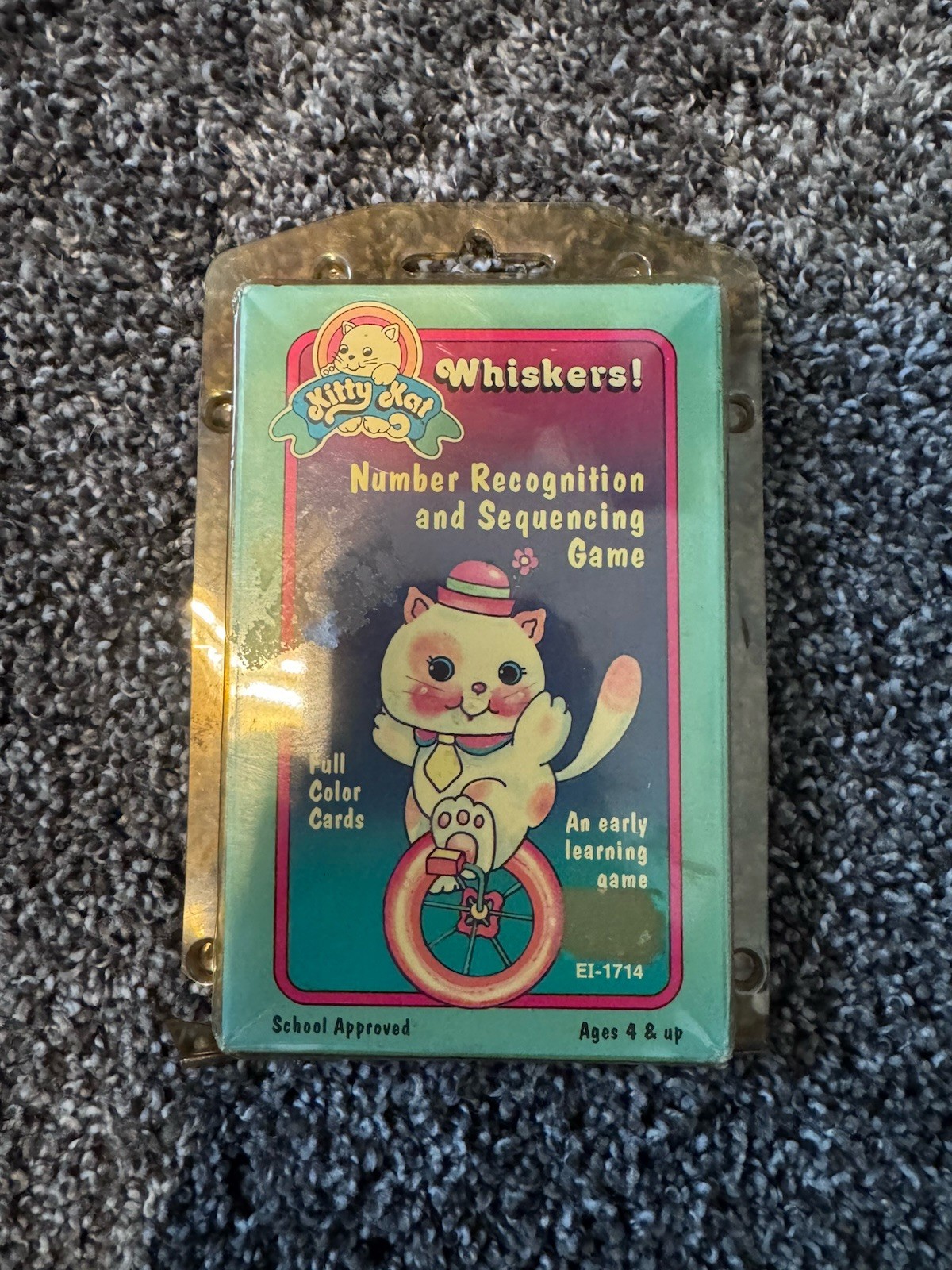 Vintage Kitty Kat Whiskers Number Recognition & Sequencing Game Full Color Cards