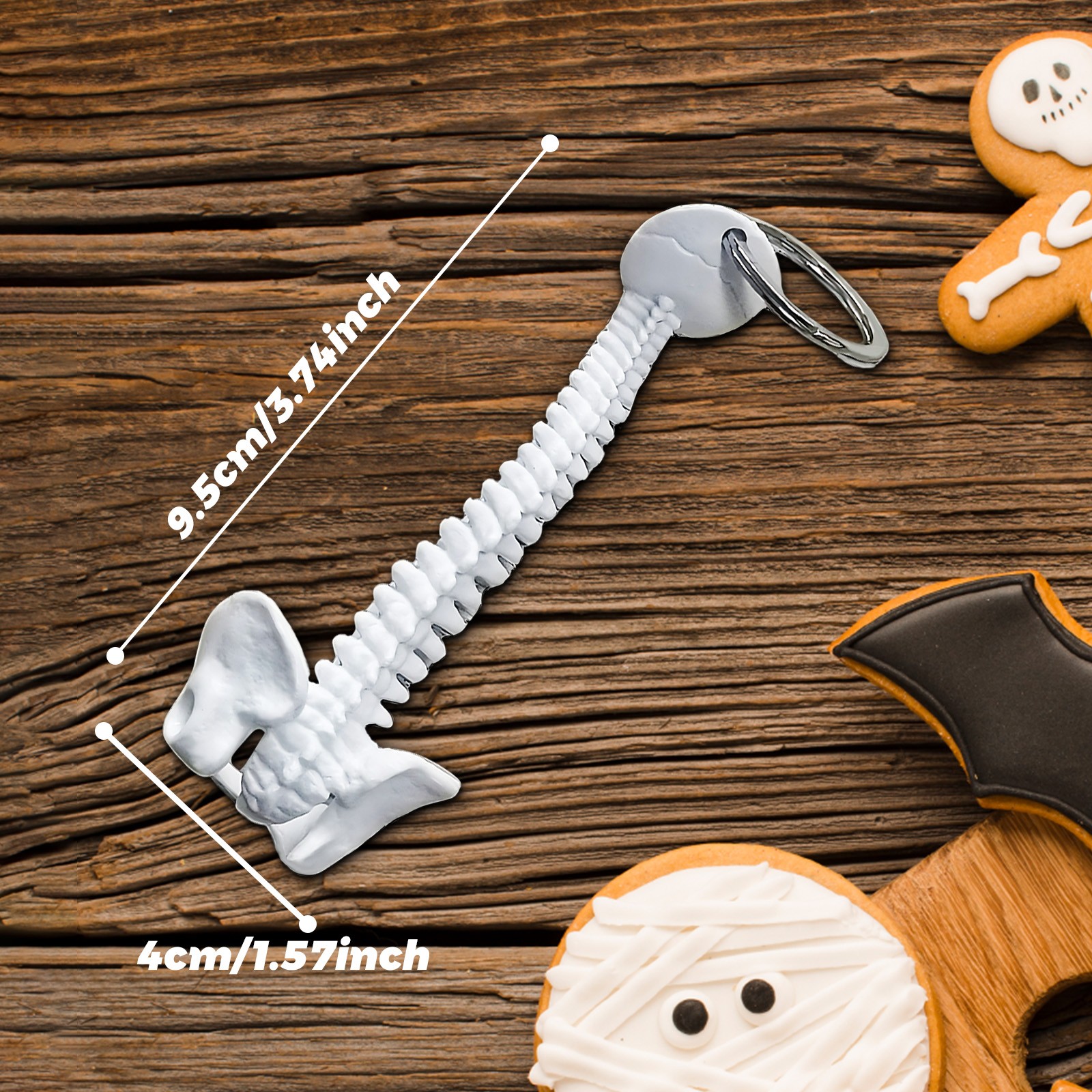 Human Spine Skeleton Keychain, Mini Model 9.5 x 4cm,