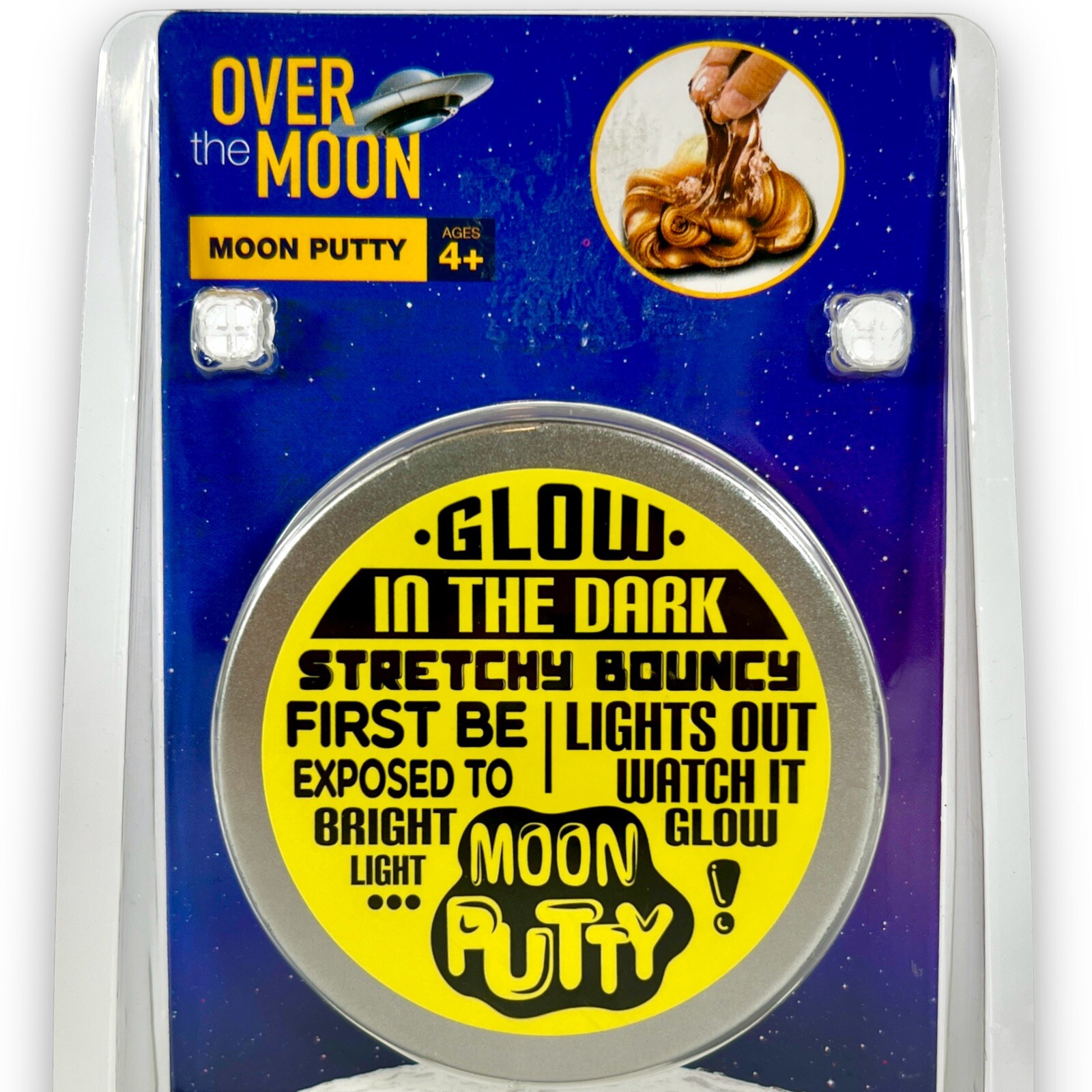 Over The Moon Putty Glow In The Dark Gold Metallic Stretchy and Bouncy Kids Gift