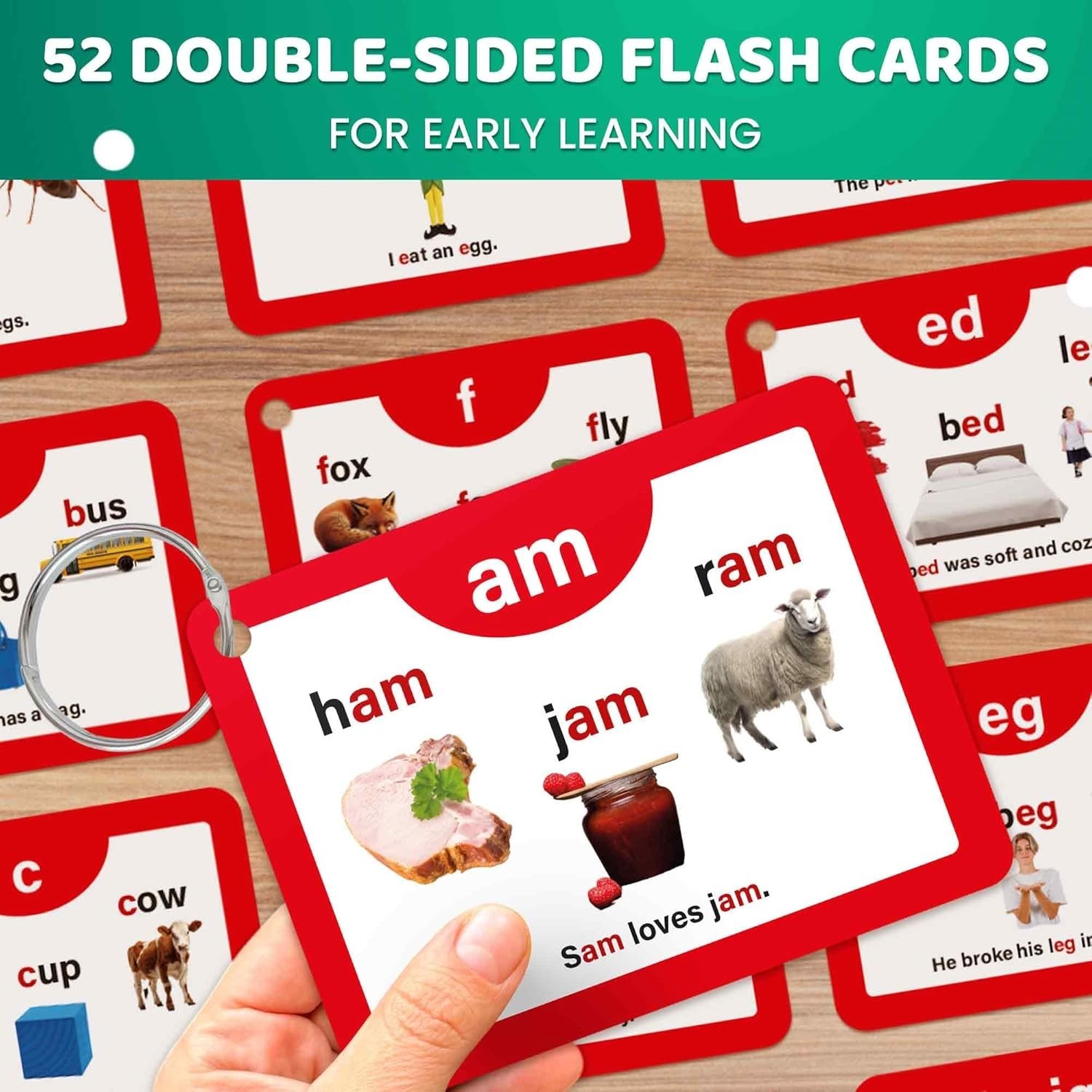 High-Quality CVC Flash Cards for Kids – Foster Early Reading Skills (52 Cards)
