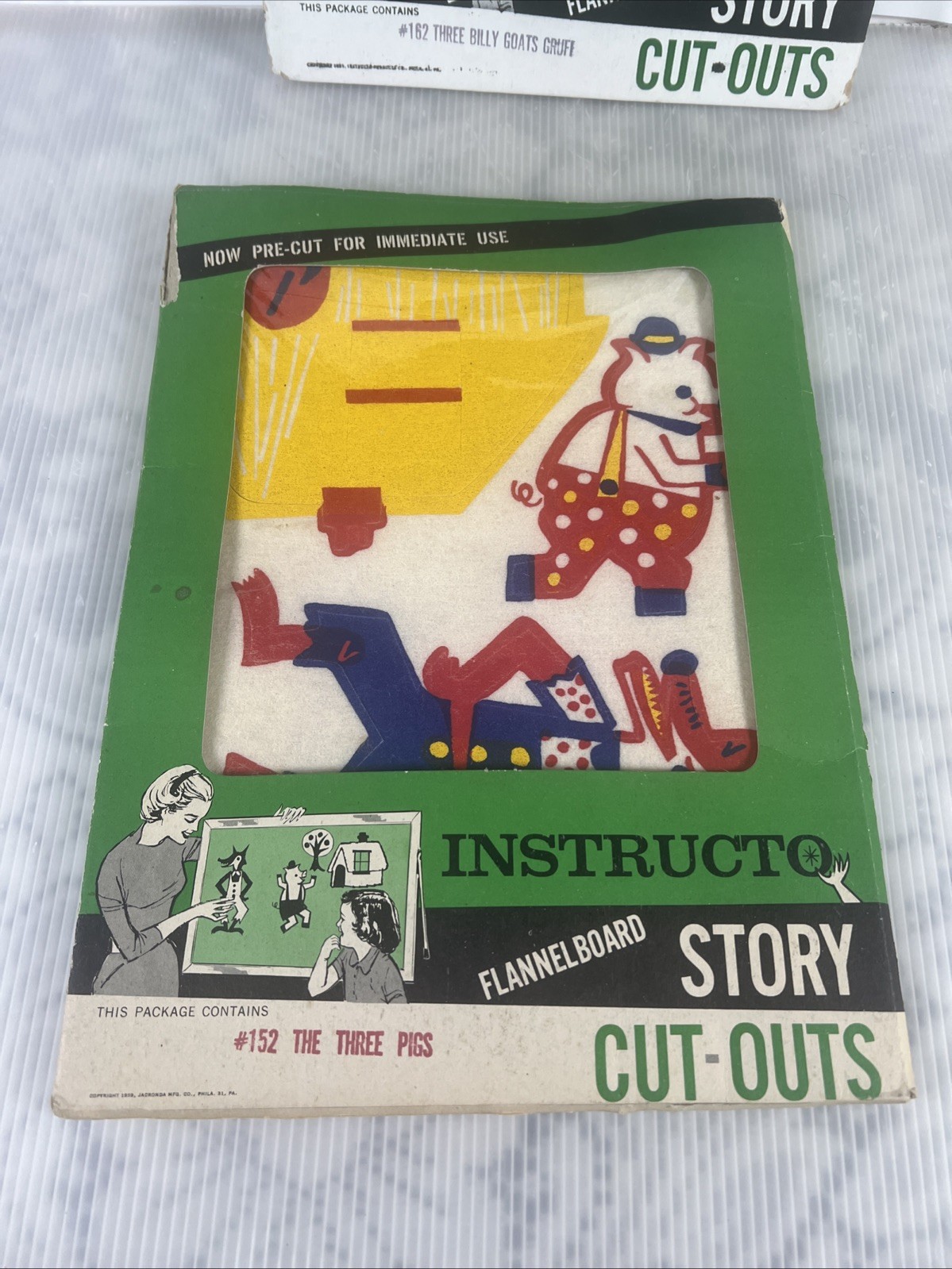 Instructo THREE LITTLE PIGS 3 Billy Goat Flannelboard Story CutOuts Vintage
