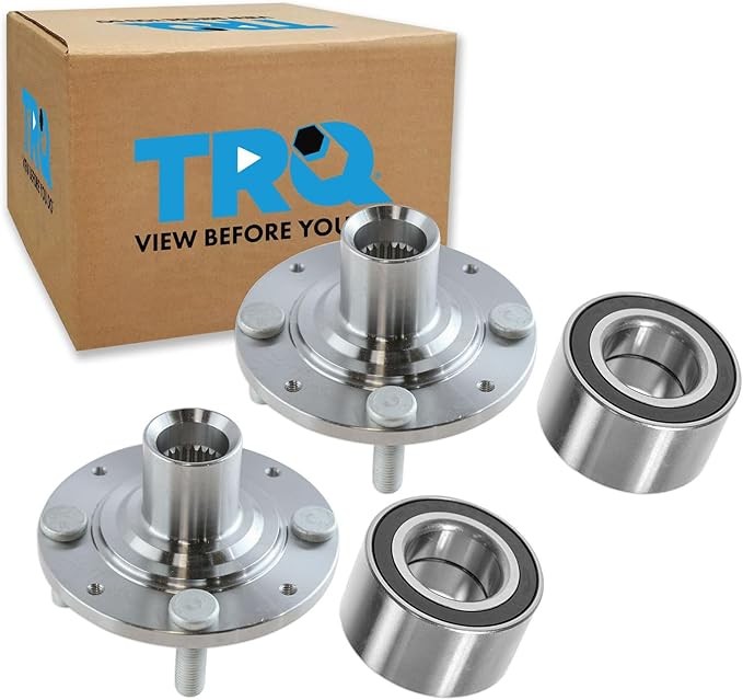 TRQ 2 Piece Front Wheel Bearing & Hub Kit Set Compatible with 1992-2000 Honda