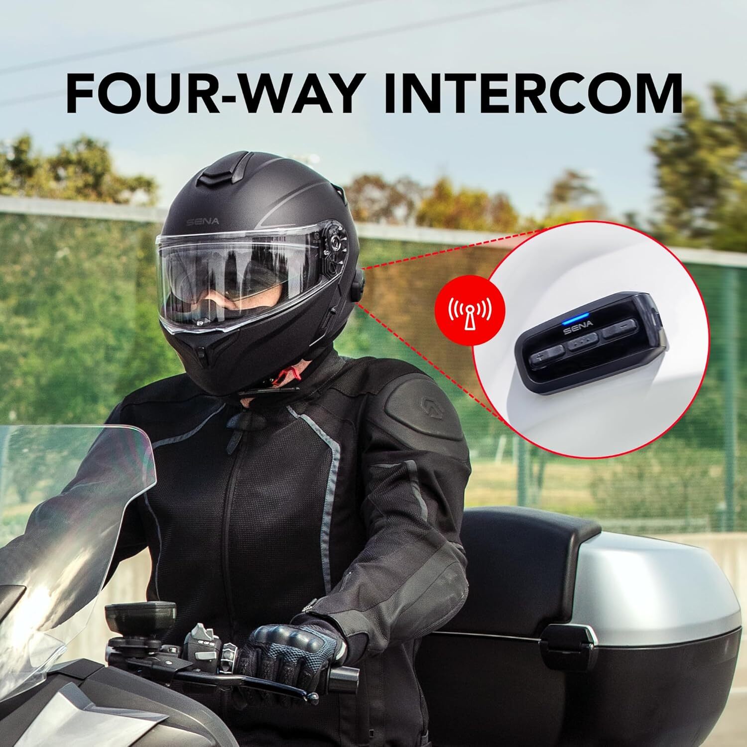 Sena Outrush R Bluetooth Modular Motorcycle Helmet with Intercom System (Matte