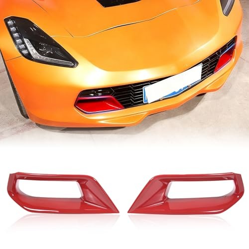 Front Bumper Side Air Duct Vent Frame for Corvette C7 Z06 2014-2019 ABS Car Red