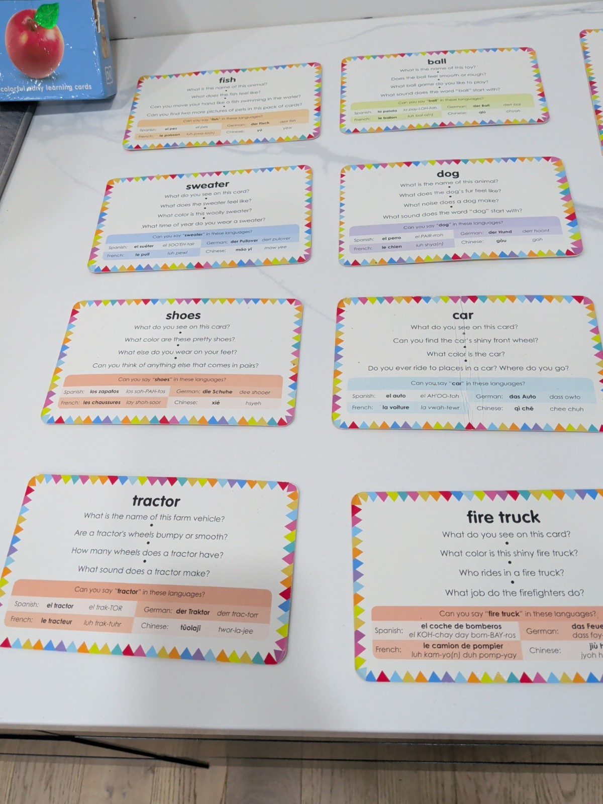 My First Touch and Feel Language Picture Cards First Words READ AS IS