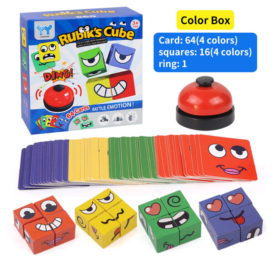 Face Changing Puzzle Building Cubes Interaction Toy Cube Board Game Kids