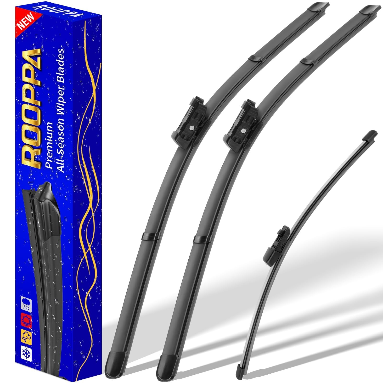 3 wipers Replacement for 2018-2022 2023 2024 VW Volkswagen Atlas, Windshield …