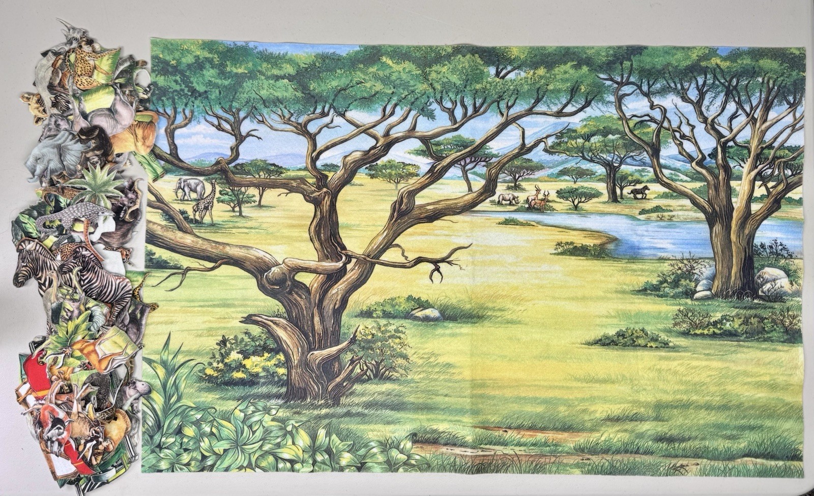 VTG Felt Story Activity Set Africa Safari Animal 85 Pieces Homeschool Montessori