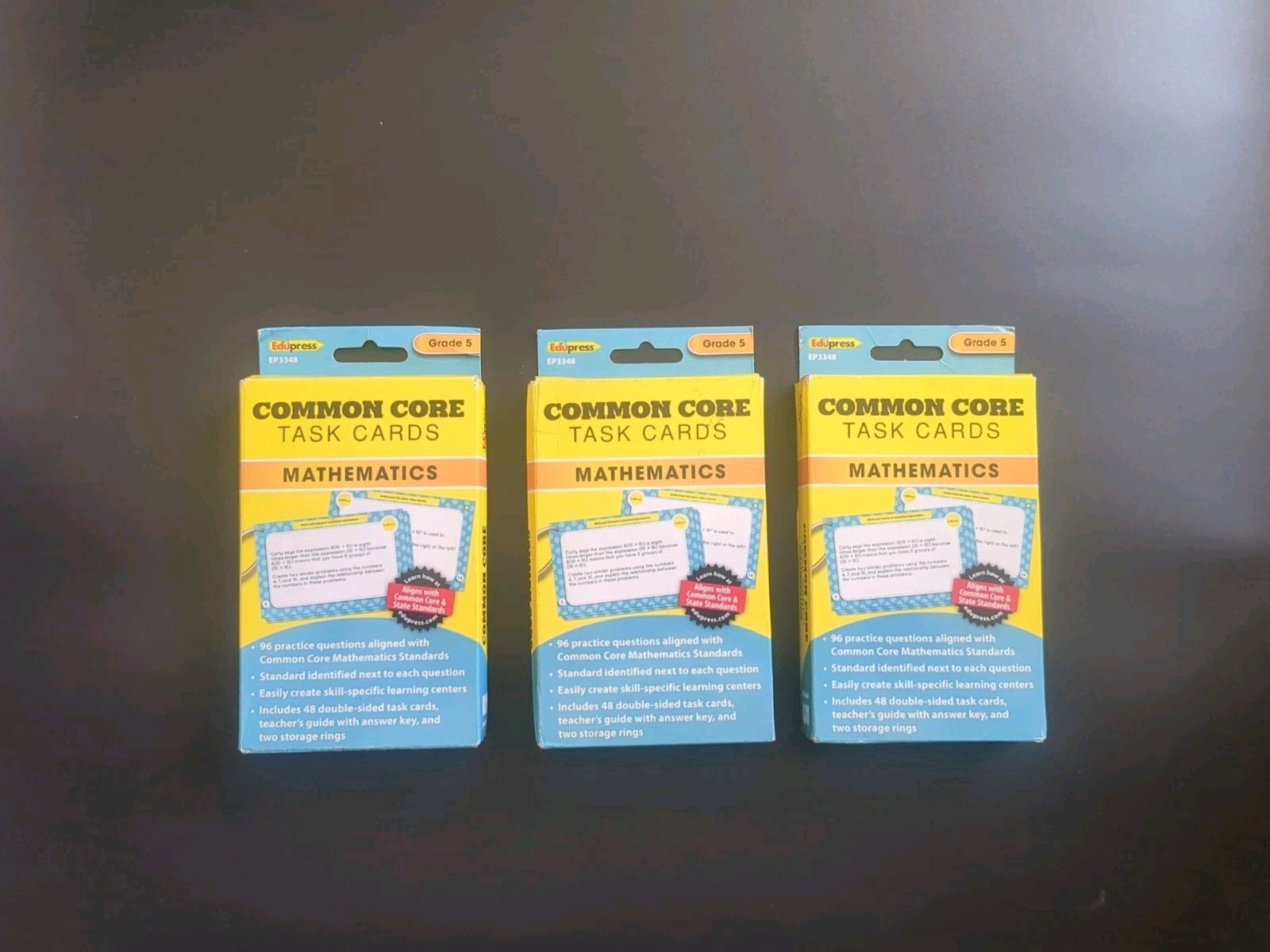 Edupress Common Core Task Cards Mathamatics 5th Grade Lot New