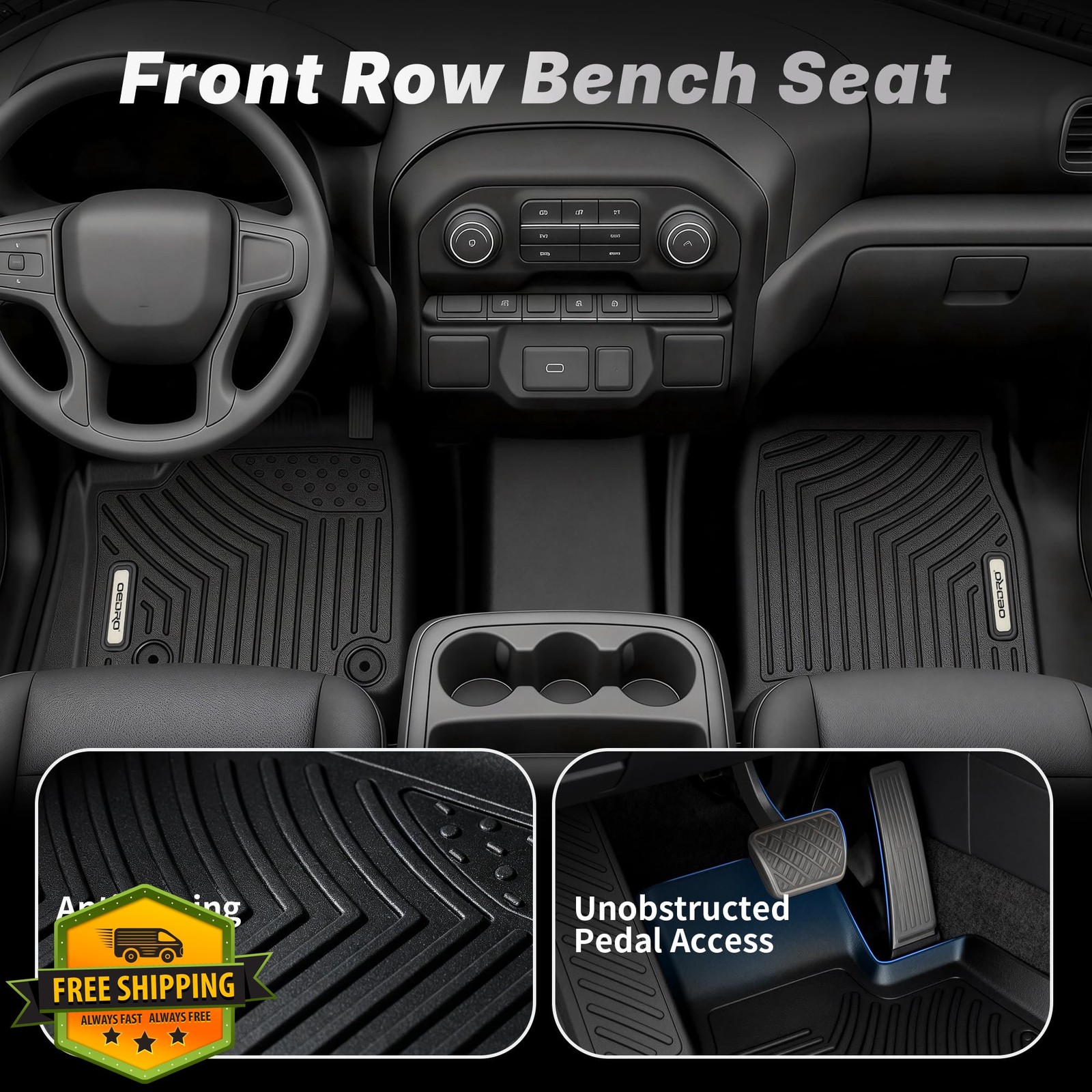 OEDRO Floor Mats 14-18 Crew Cab Bench Silverado Sierra