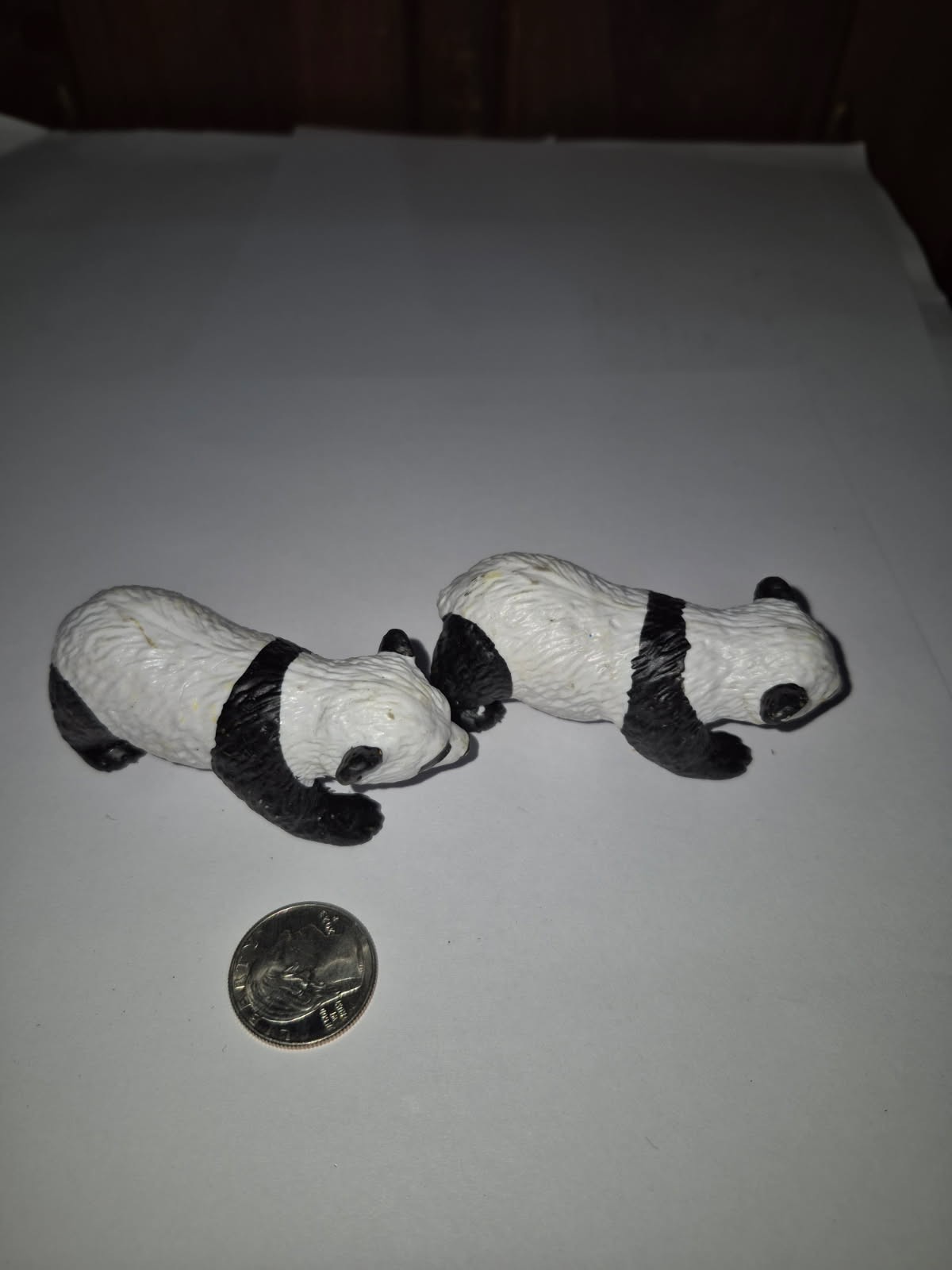 Set of 2 Panda Bear Baby Cub Plastic Toy Animal Kids Gift Realistic Figure TT2