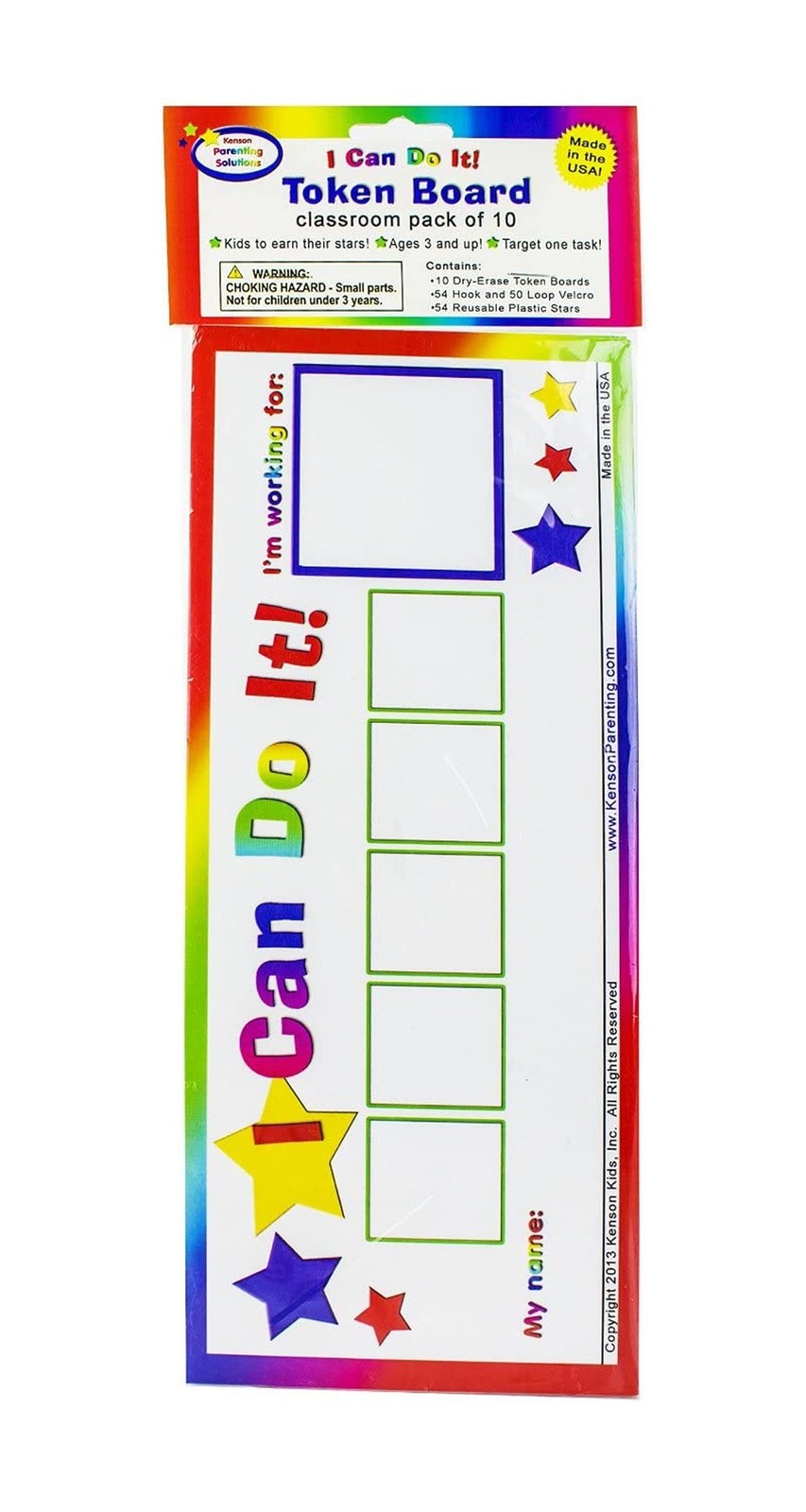 Kenson Kids I Can Do It! Star Token Board Dry Erase Classroom Incentive Chart…