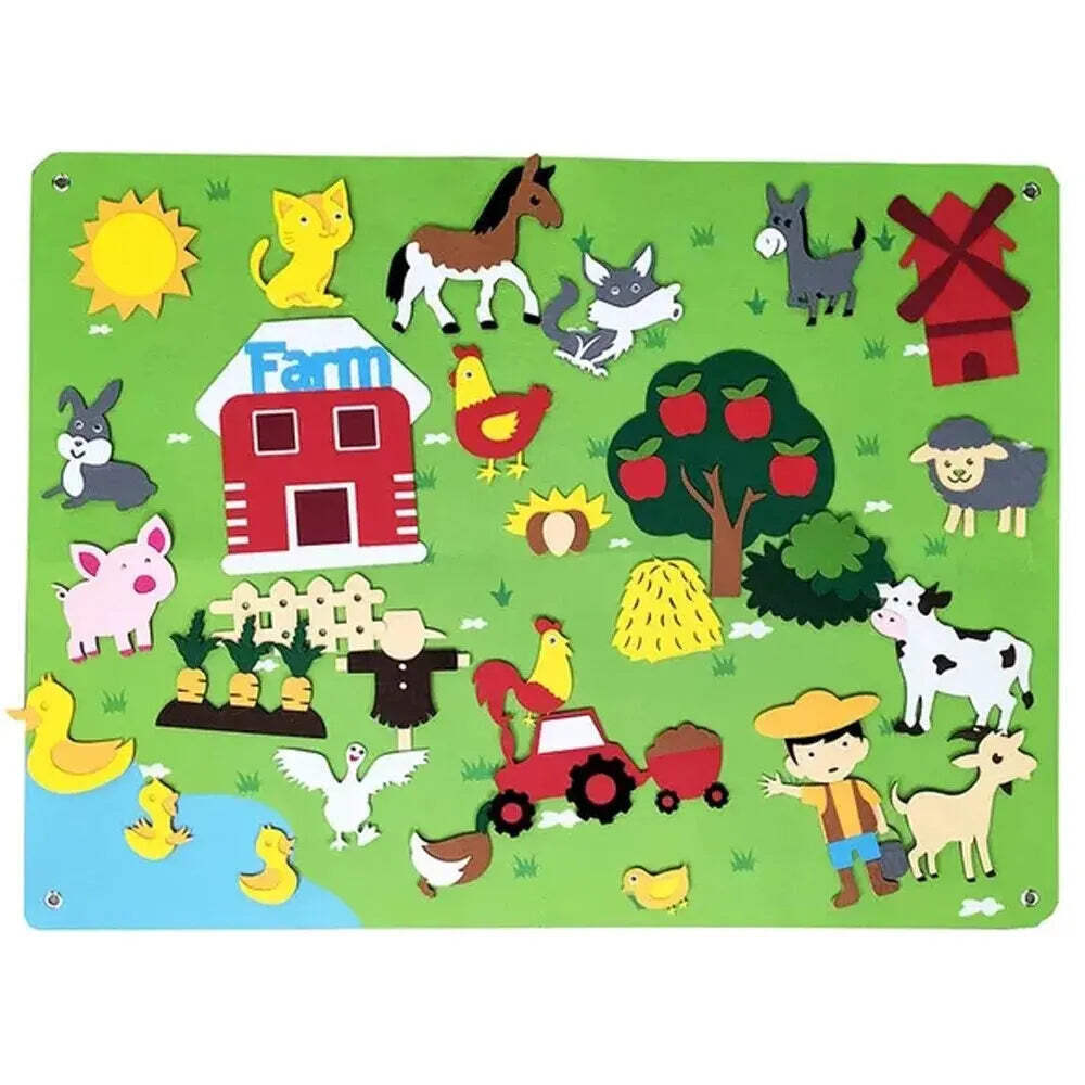 Felt Board Stories Set Montessori Ocean Farm Animal Family Interactive Preschool