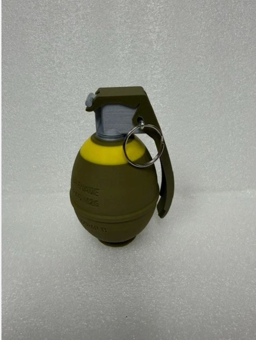 M26 Lemon Frag Hand Grenade Comp B 3D Printed Replica Made in USA