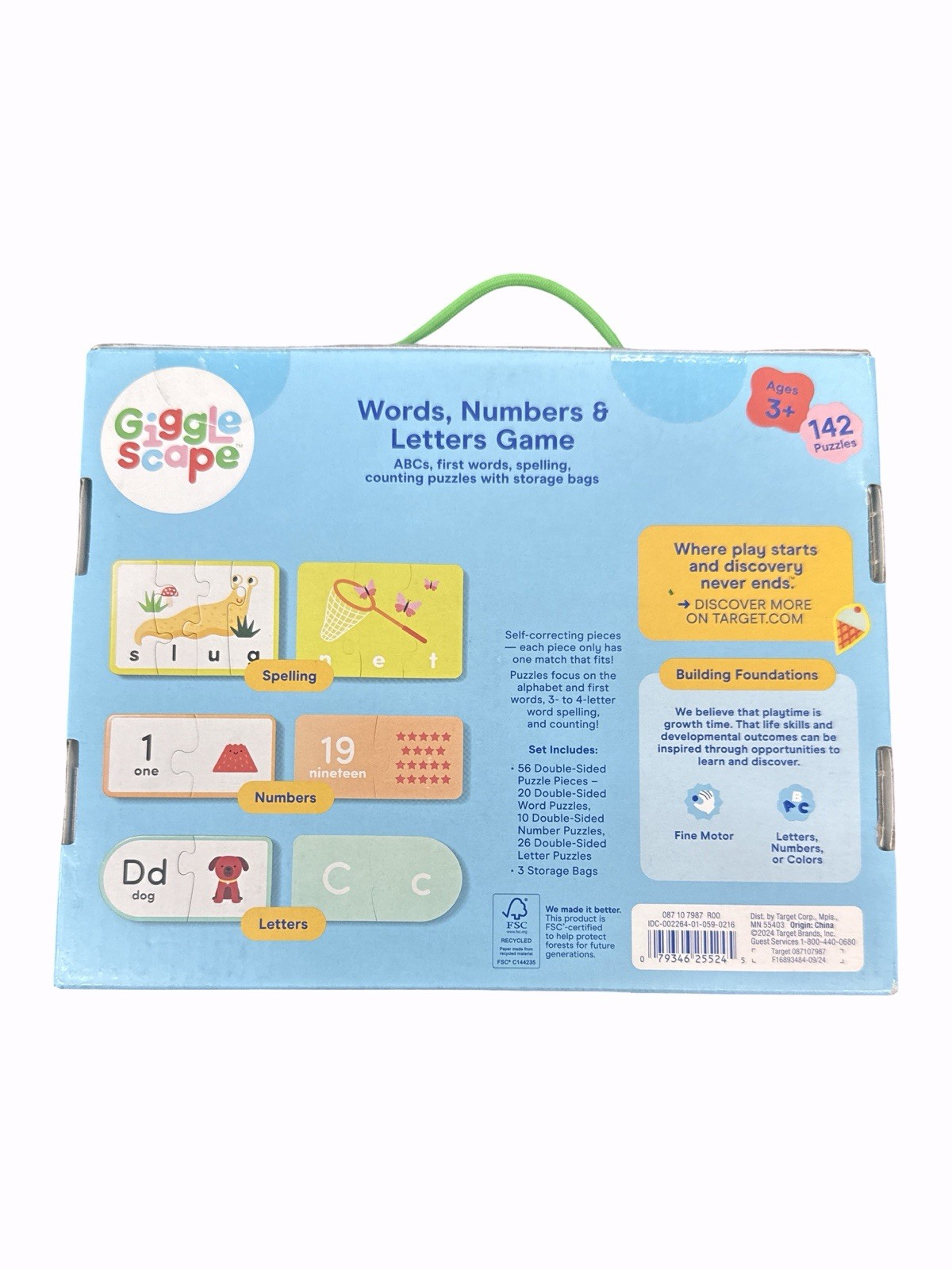 Gigglescape Words, Numbers, & Letters Game – Educational Toddler Set New In Box