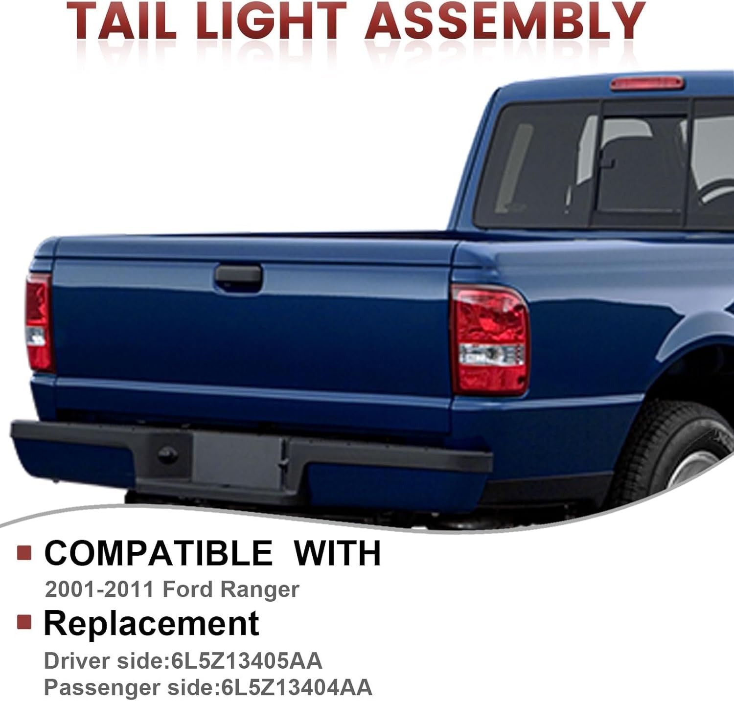 Tail lights Assembly Compatible with 2001-2011 Ford Ranger Left and Right OE Sty
