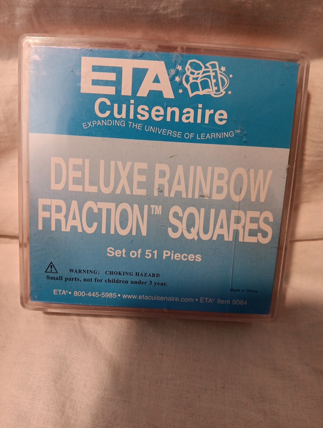 ETA Cuisenaire Overhead Deluxe Rainbow Fraction SQUARES Set of 51 Pieces Complet