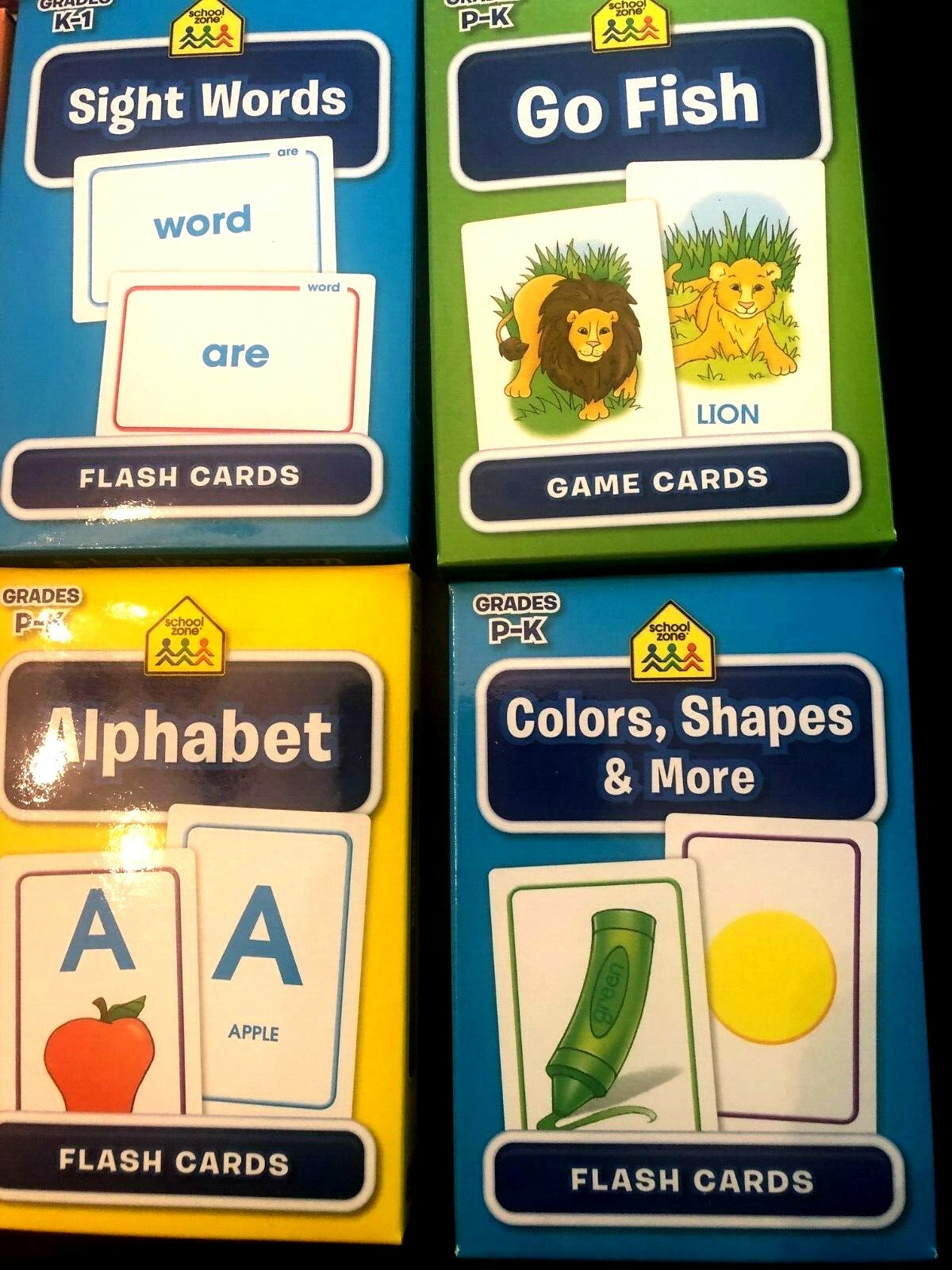8 FLASH CARD PACKS SET – 34 CARDS EACH (272 TOTAL) SCHOOL SUPPLIES KIDS MATH ABC