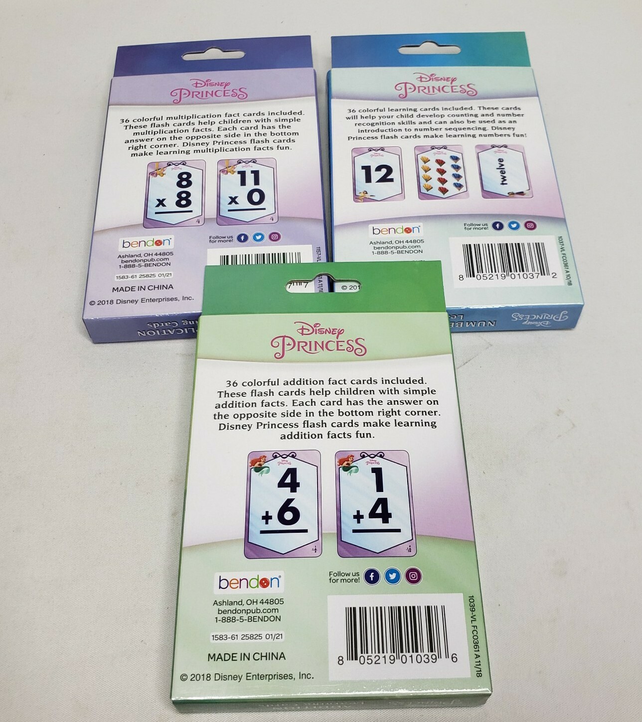 Disney Princess Addition Multiplication Counting Learning Game Flash Cards