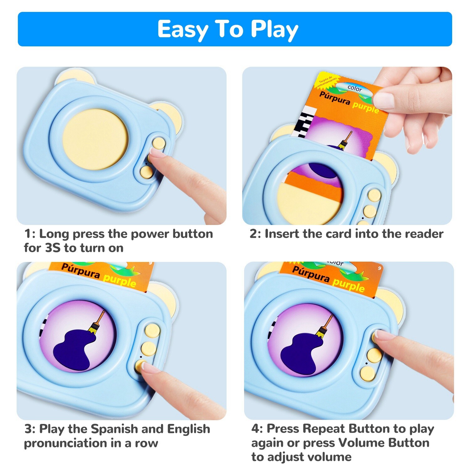 224 Sight Words Spanish & English Talking Flash Cards for Toddlers 1 – 8 Toys