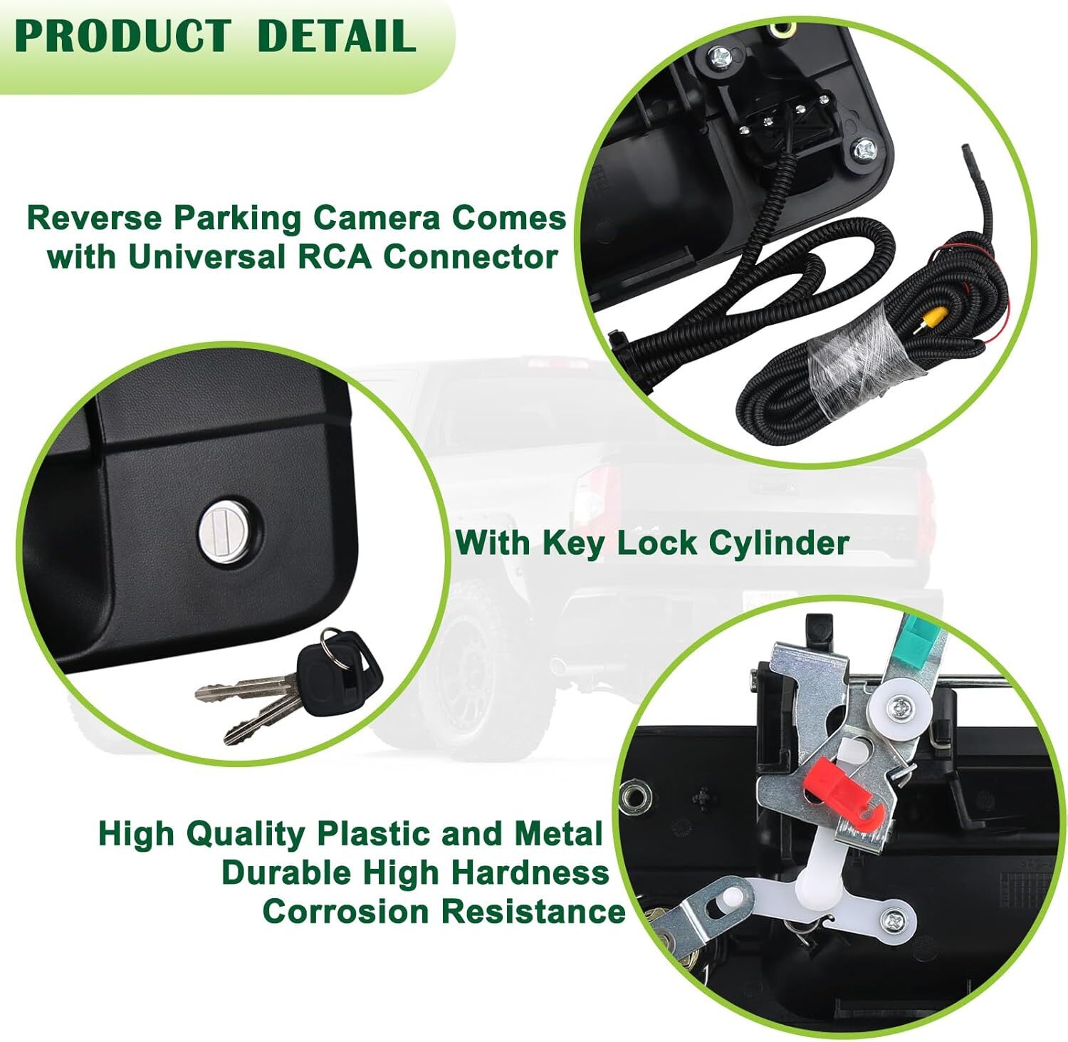 Backup Camera Tailgate Handle Rear View Camera Liftgate Latch Handle with Key